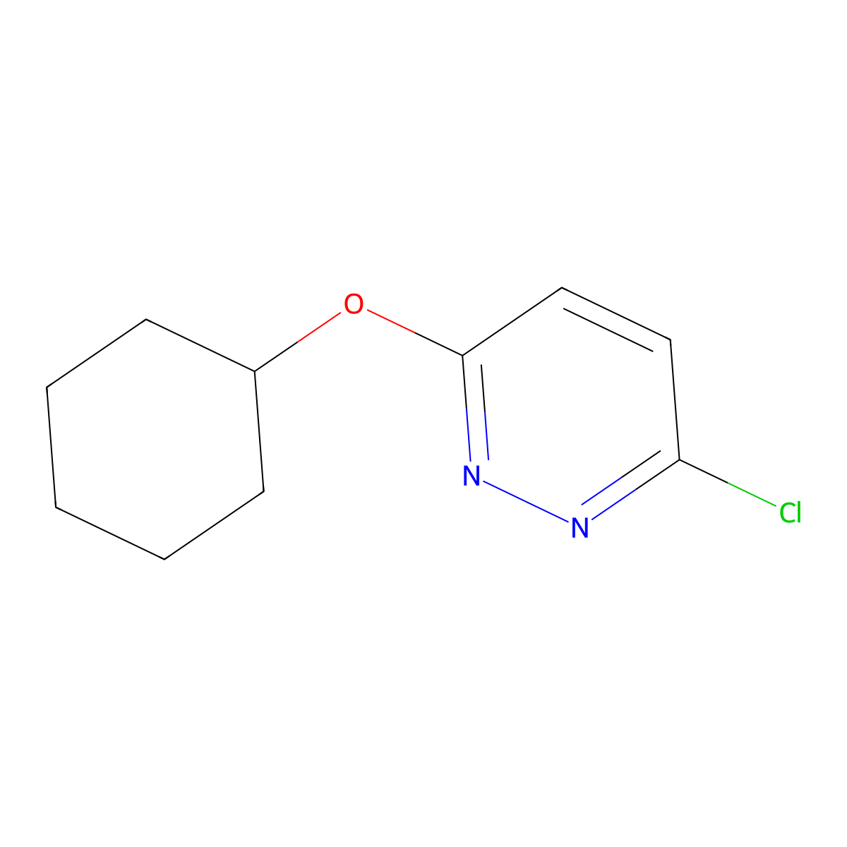 3-Chloro-6-(cyclohexyloxy)pyridazine molecular structure, CAS 17321-26-5