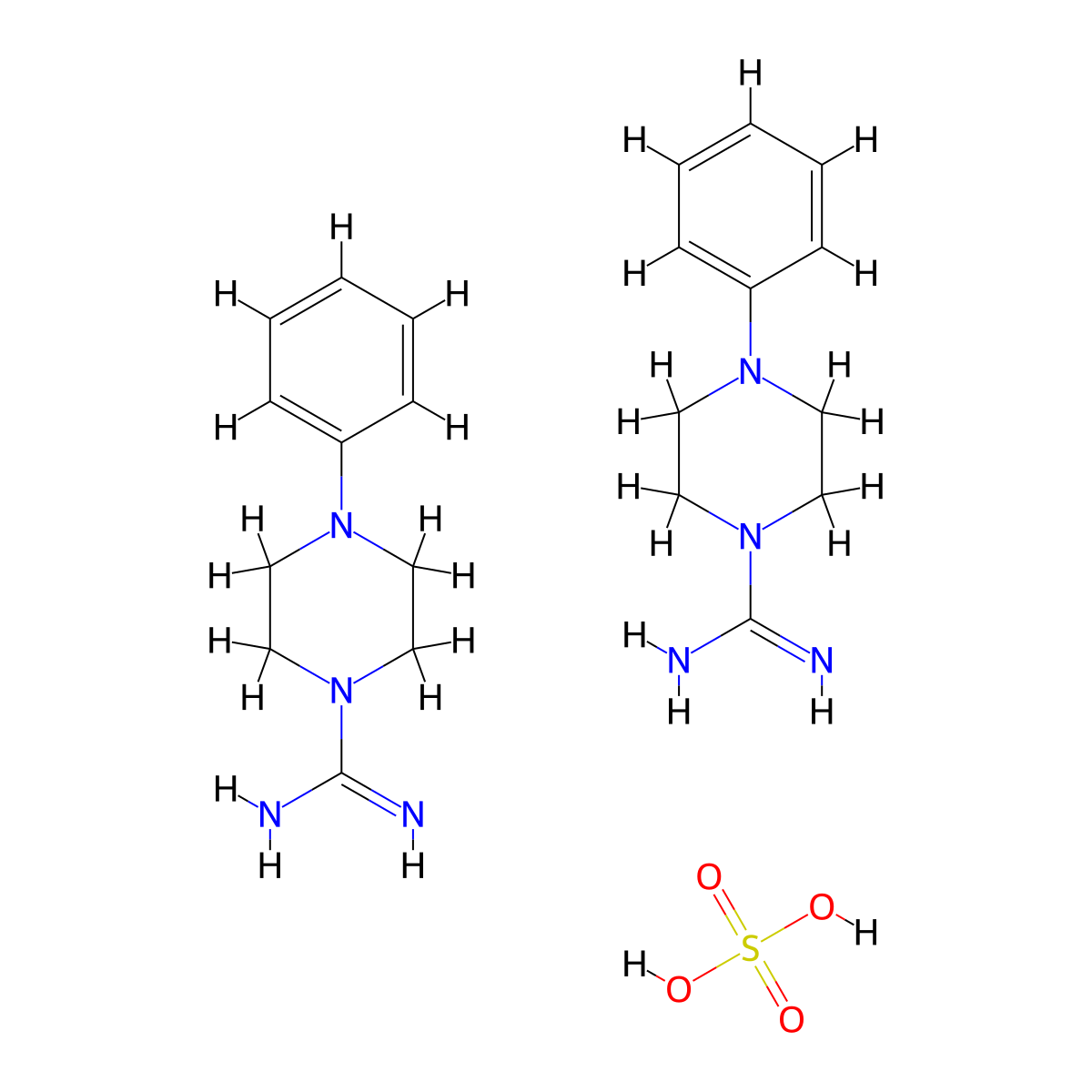 Sulfuric acid--4-phenylpiperazine-1-carboximidamide (1/2) molecular structure, CAS 17321-55-0