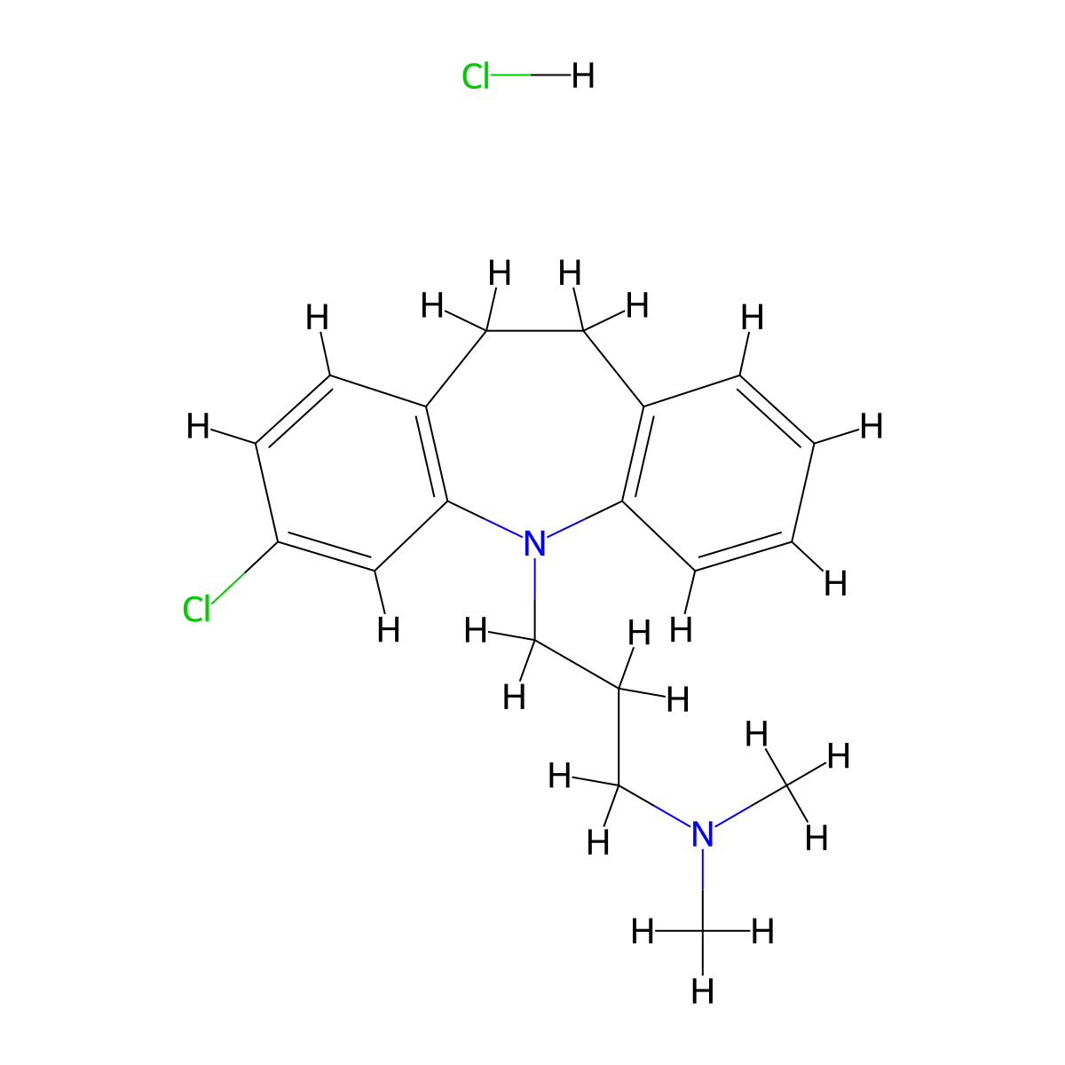 Clomipramine Hydrochloride molecular structure, CAS 17321-77-6