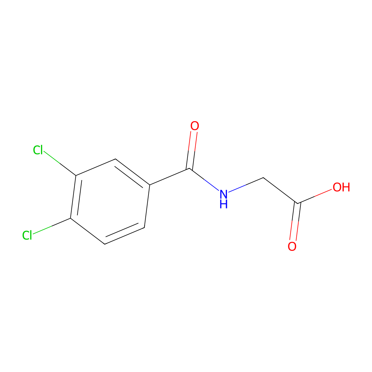 2-[(3,4-Dichlorophenyl)formamido]acetic acid molecular structure, CAS 17321-80-1