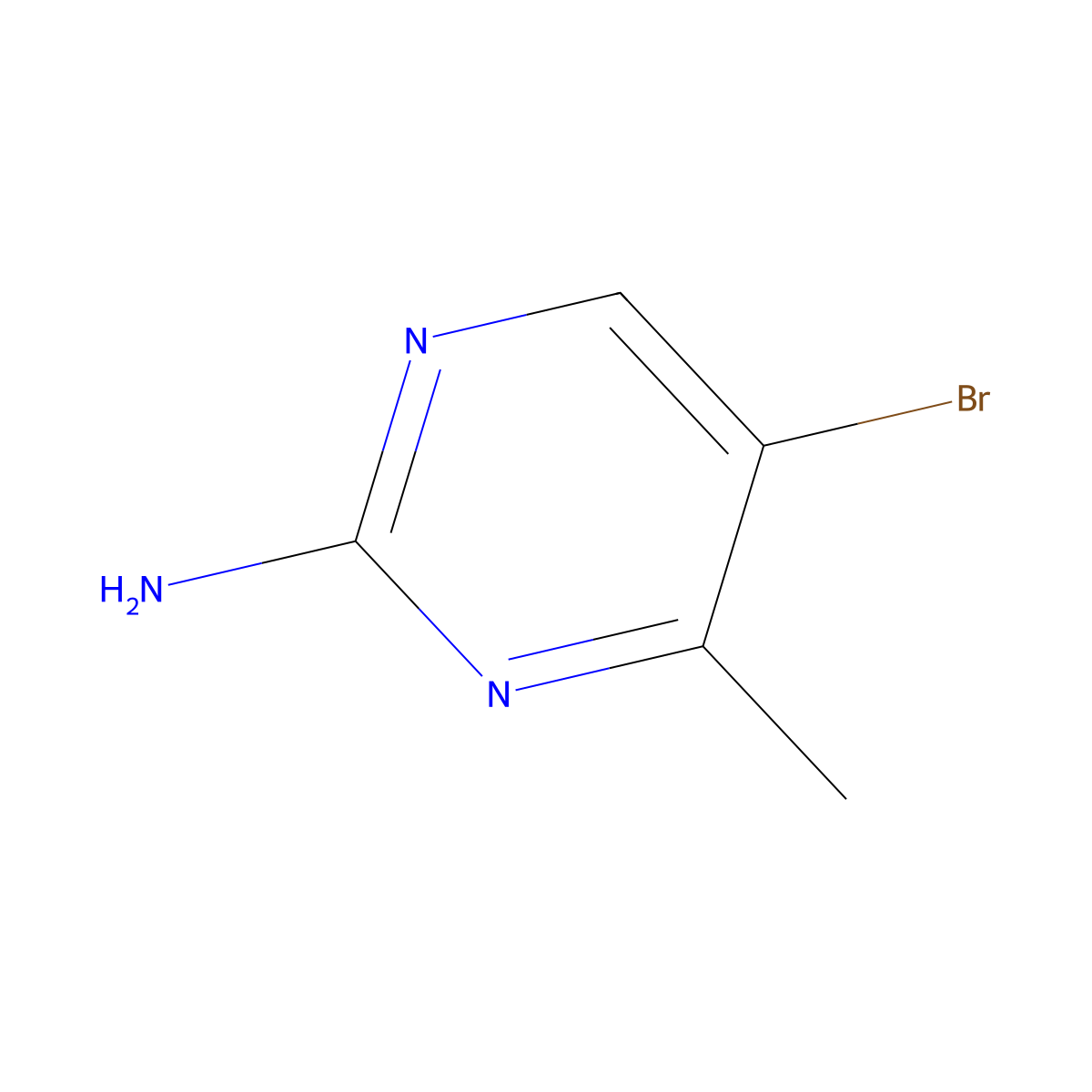 5-Bromo-4-methylpyrimidin-2-amine molecular structure, CAS 17321-93-6