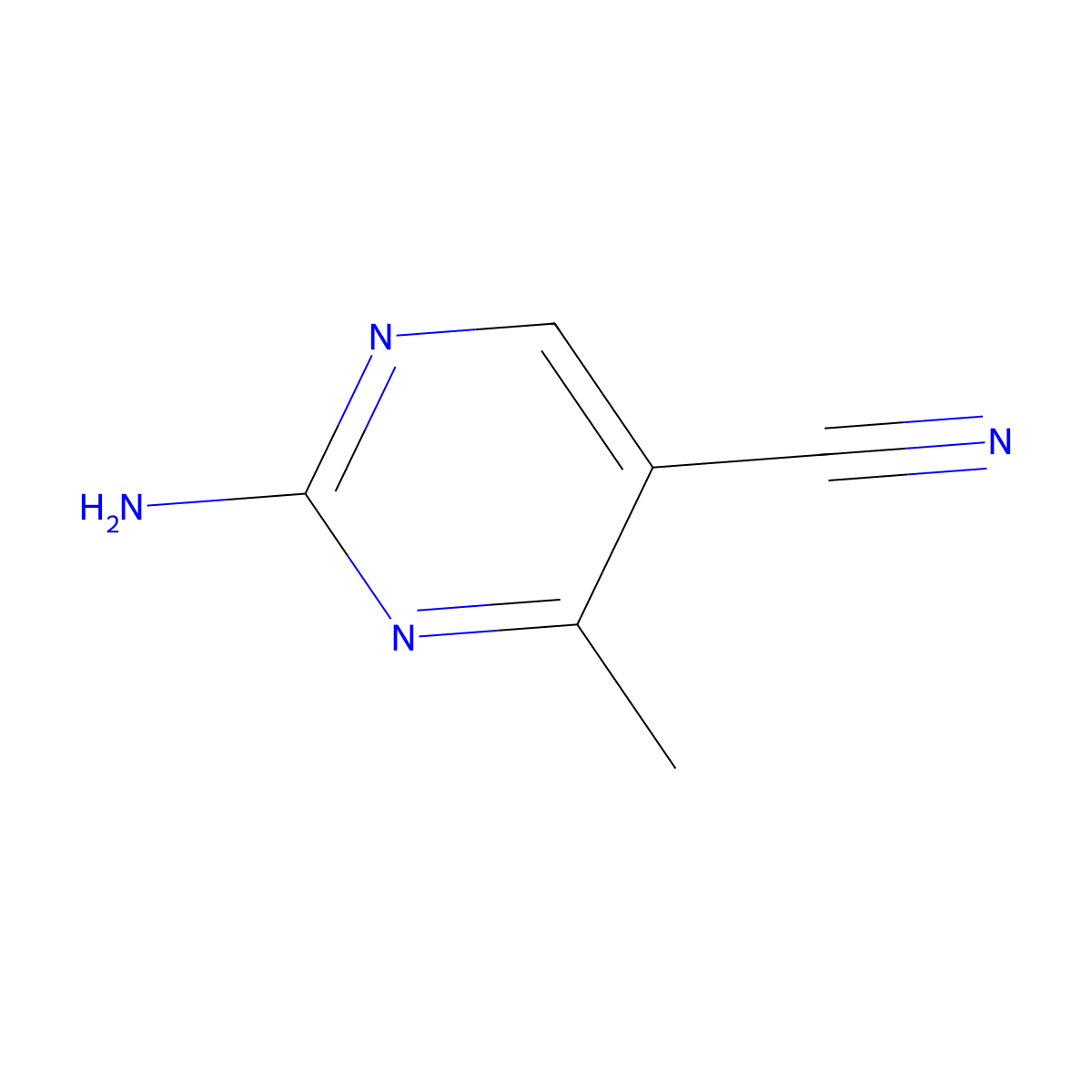 2-Amino-4-methylpyrimidine-5-carbonitrile molecular structure, CAS 17321-97-0