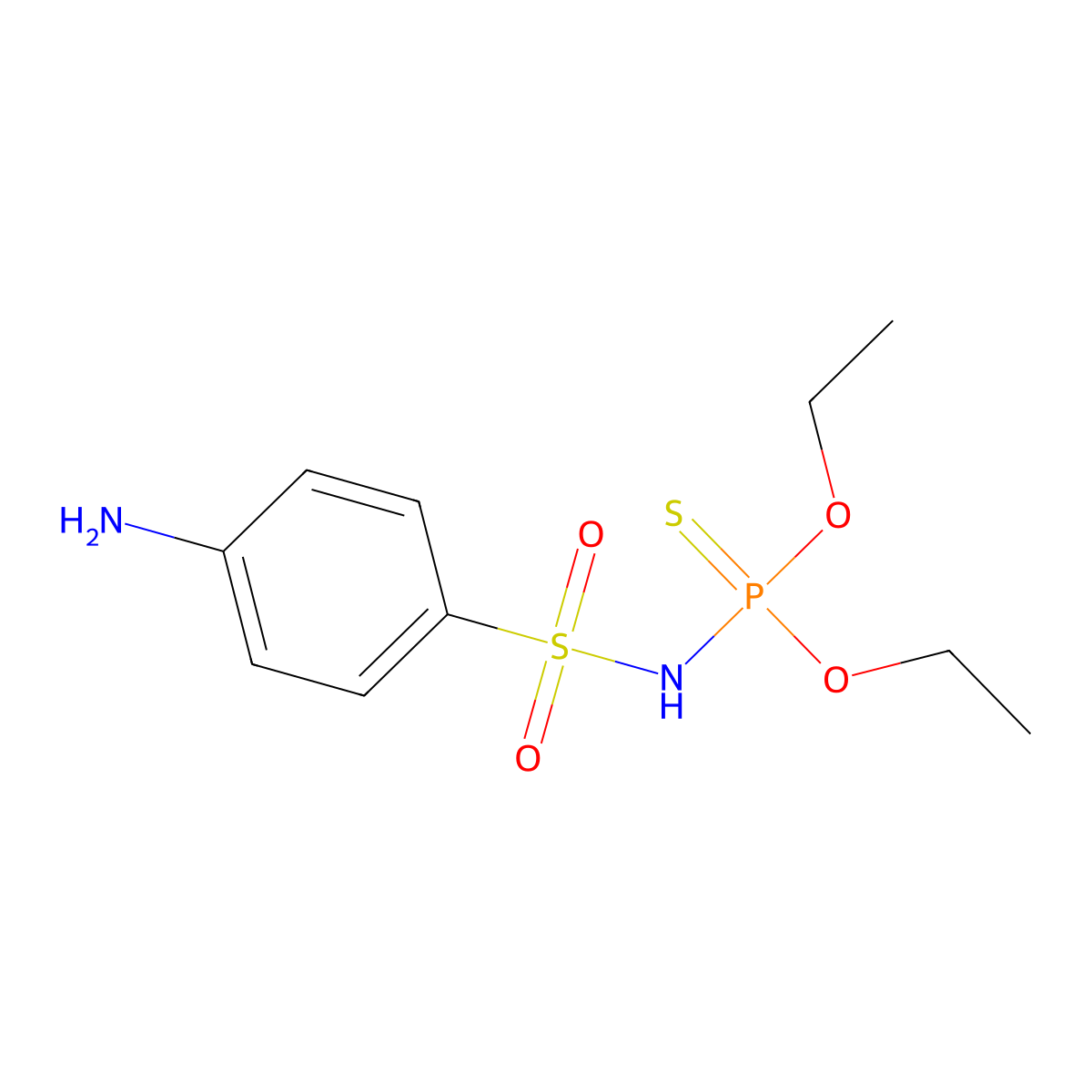 Phosphoramidothioic acid, [(4-aminophenyl)sulfonyl]-, O,O-diethyl ester molecular structure, CAS 173212-87-8