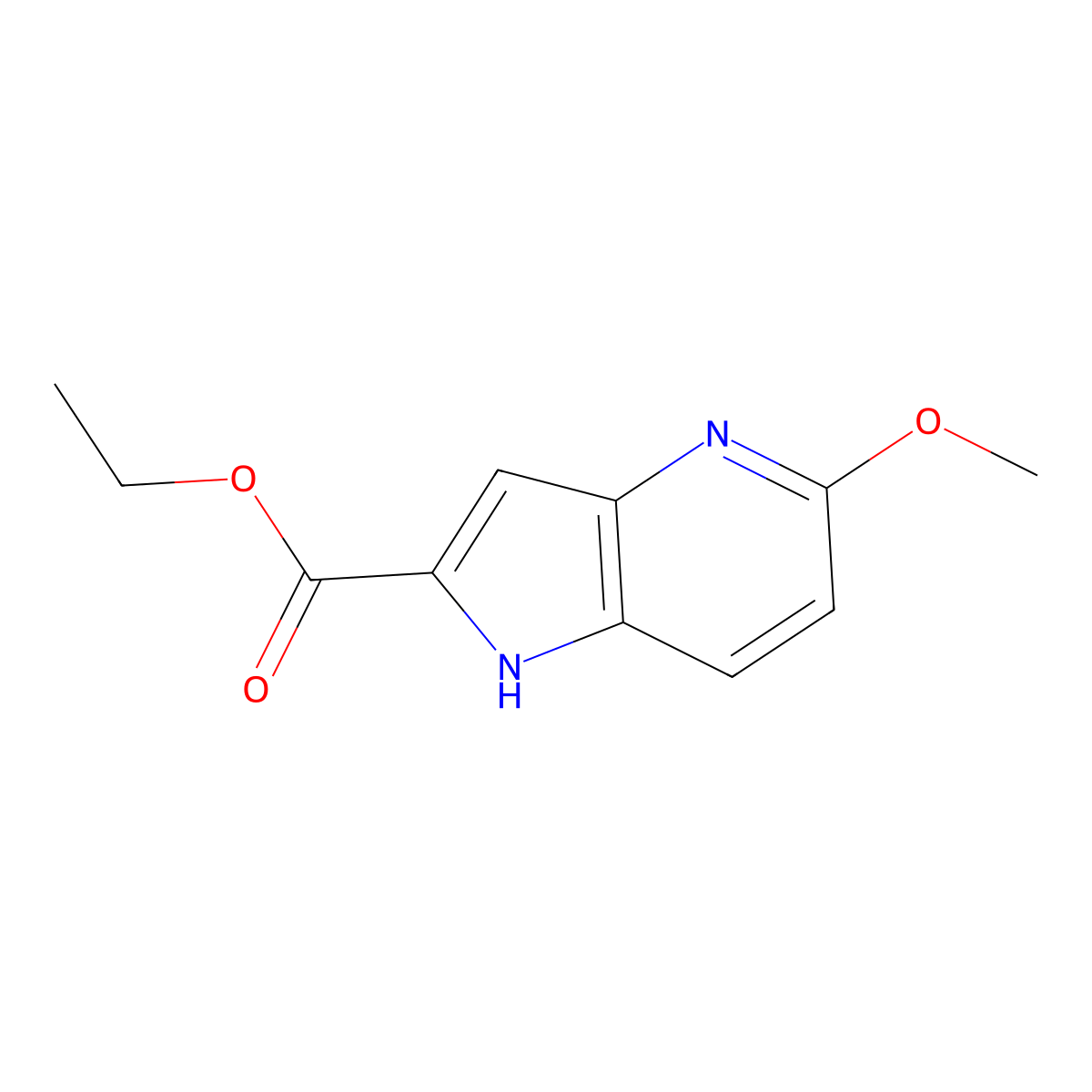 Ethyl 5-methoxy-1H-pyrrolo[3,2-b]pyridine-2-carboxylate molecular structure, CAS 17322-90-6