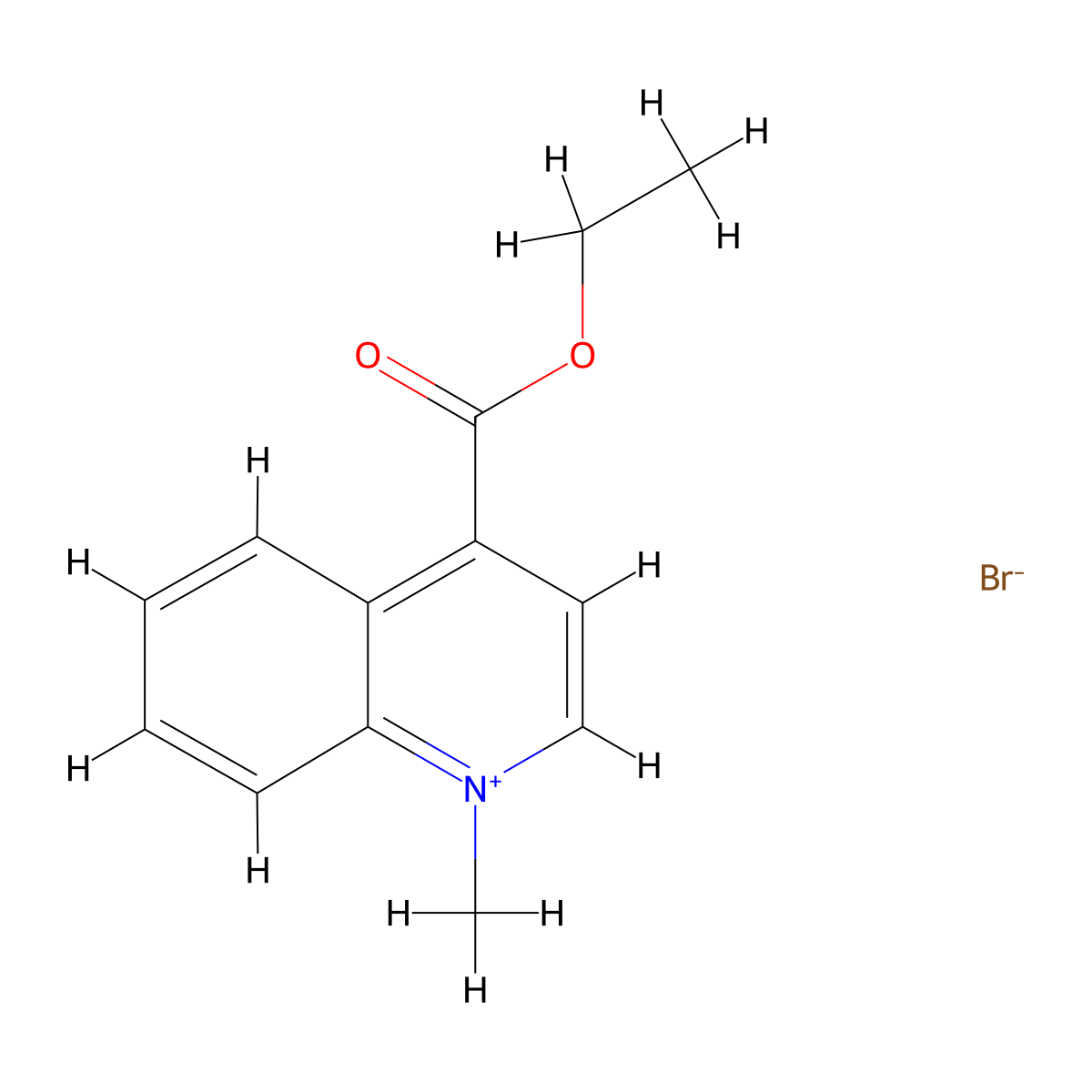 4-(Ethoxycarbonyl)-1-methylquinolin-1-ium bromide molecular structure, CAS 17323-99-8