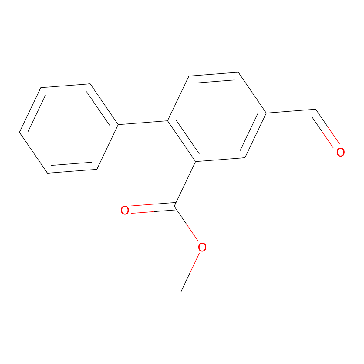 Methyl 5-formyl-2-phenylbenzoate molecular structure, CAS 173251-58-6