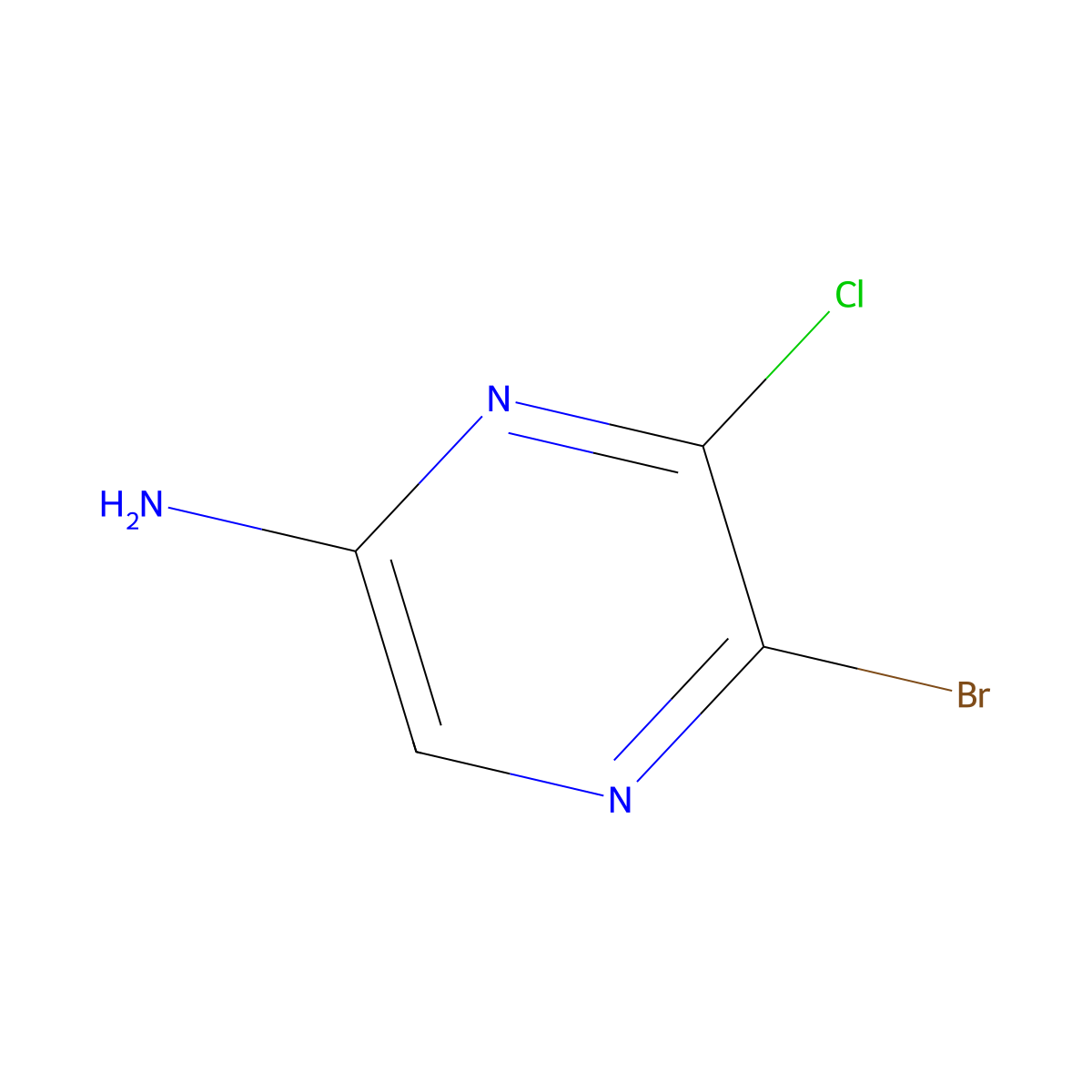 5-Bromo-6-chloropyrazin-2-amine molecular structure, CAS 173253-42-4