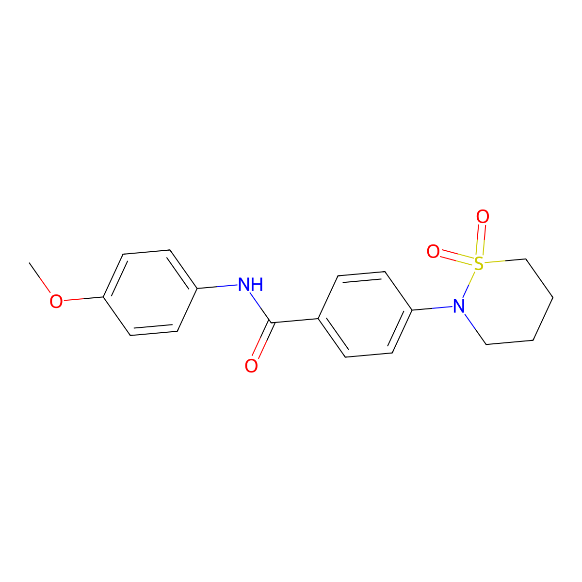 4-(1,1-dioxothiazinan-2-yl)-N-(4-methoxyphenyl)benzamide molecular structure, CAS 173259-90-0