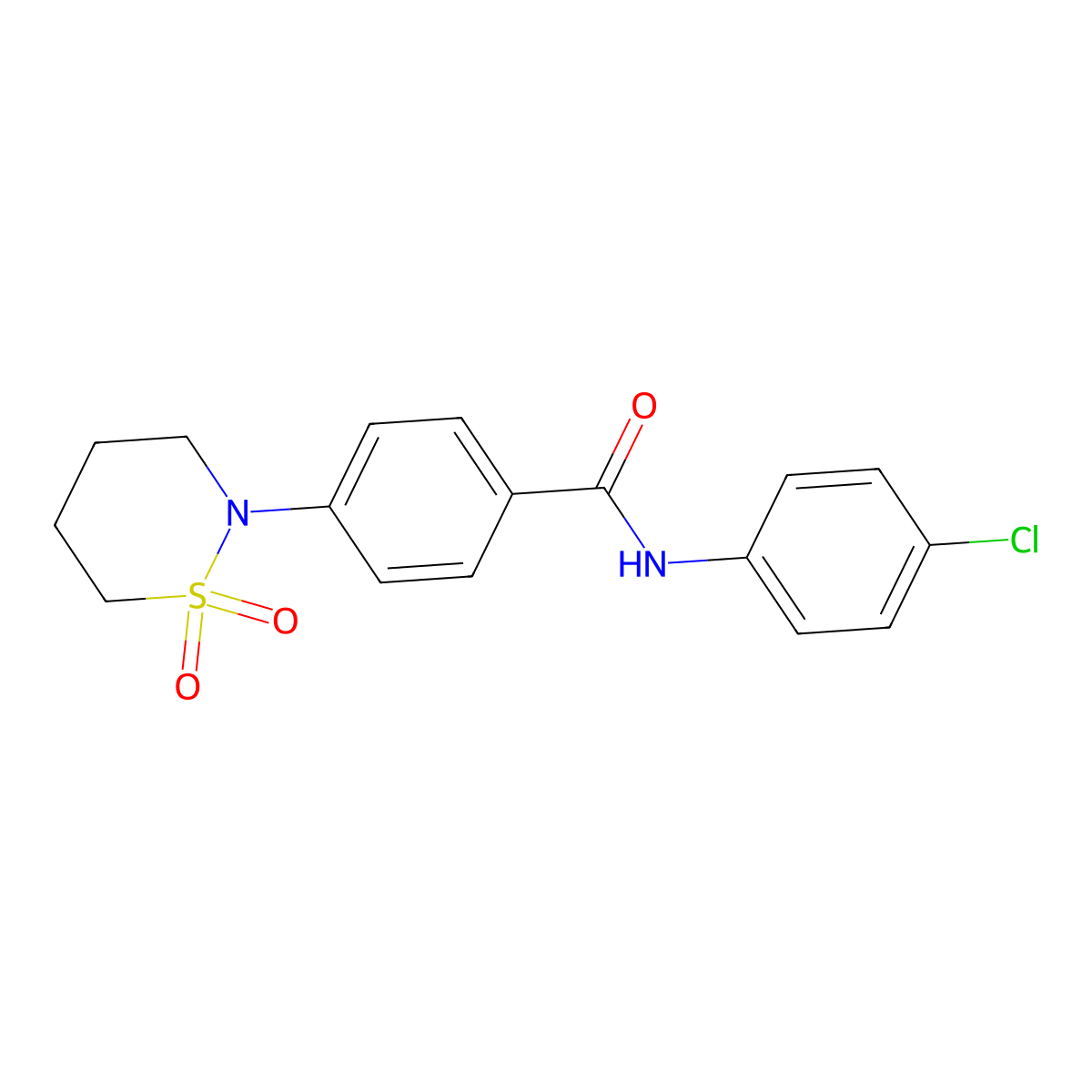N-(4-chlorophenyl)-4-(1,1-dioxothiazinan-2-yl)benzamide molecular structure, CAS 173259-92-2