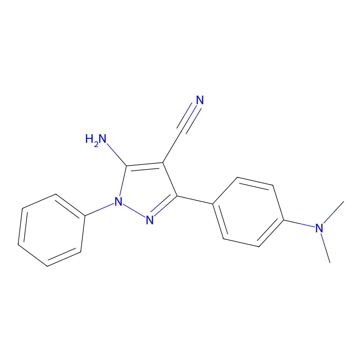 5-amino-3-[4-(dimethylamino)phenyl]-1-phenyl-1H-pyrazole-4-carbonitrile molecular structure, CAS 173259-95-5