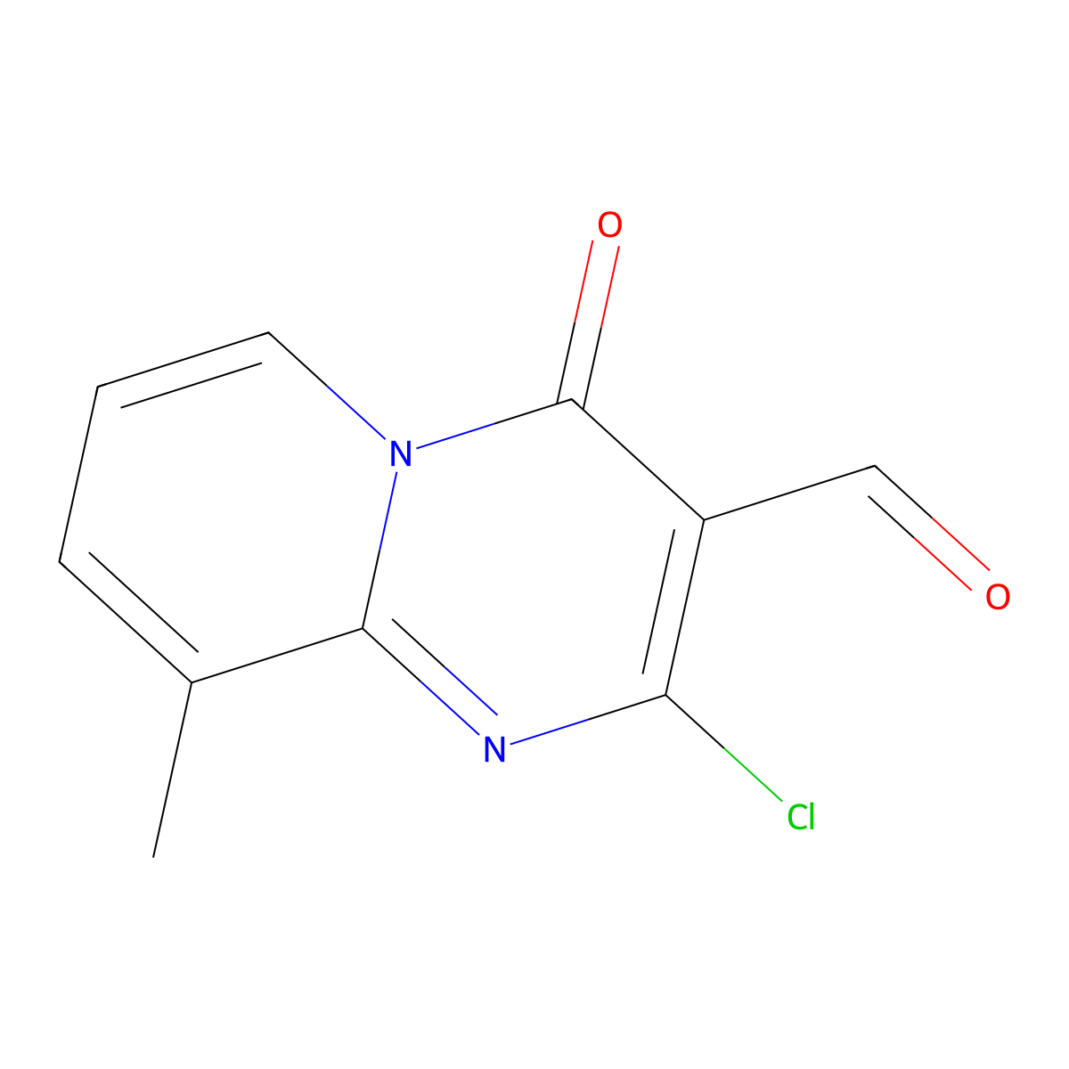 2-Chloro-9-methyl-4-oxo-4H-pyrido[1,2-a]pyrimidine-3-carboxaldehyde molecular structure, CAS 17326-27-1