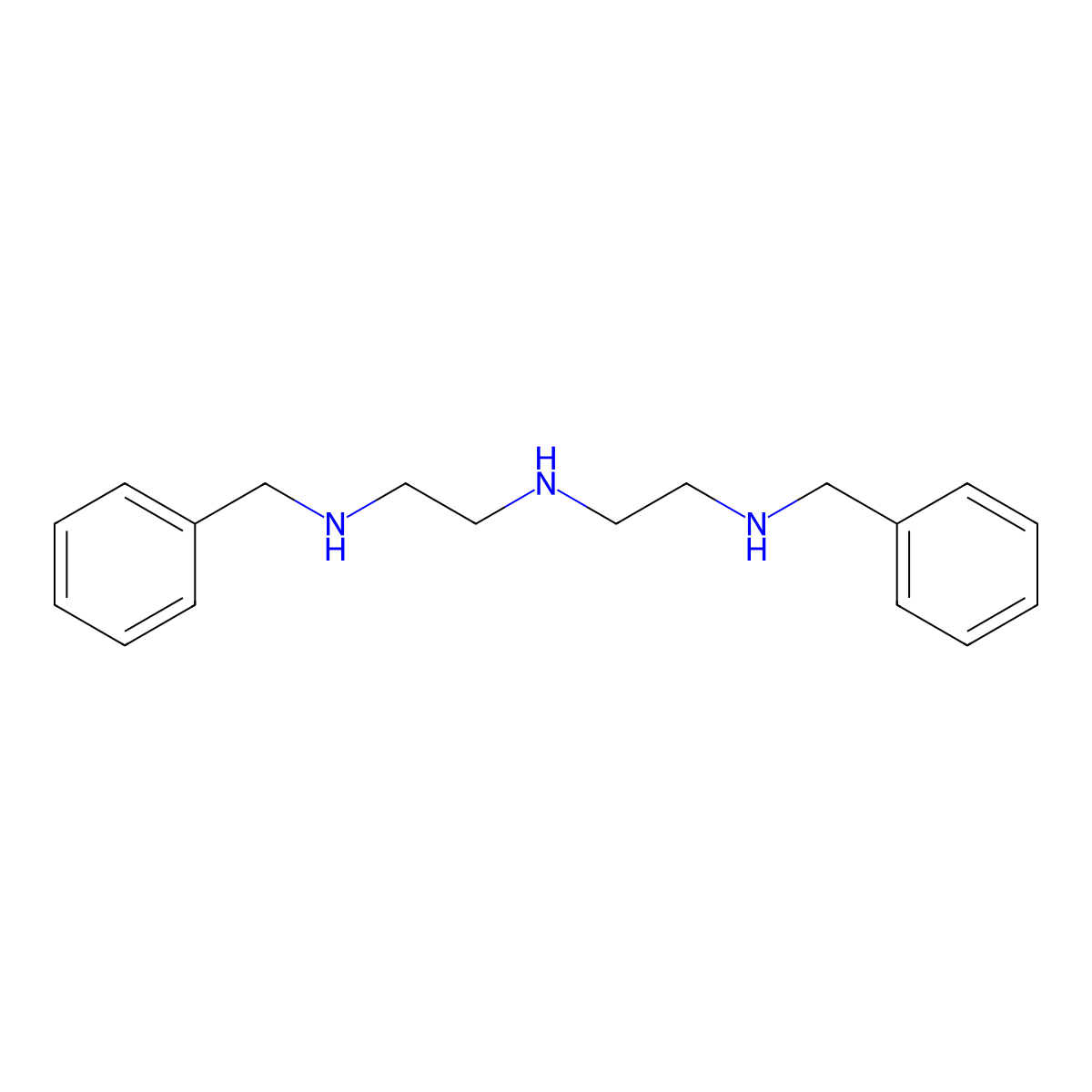 N1-(Phenylmethyl)-N2-(2-((phenylmethyl)amino)ethyl)-1,2-ethanediamine molecular structure, CAS 17327-80-9