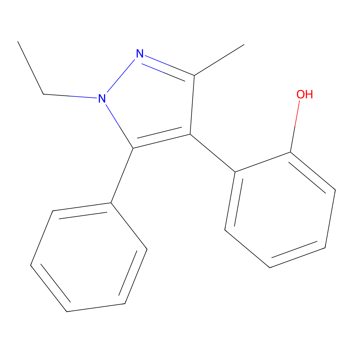 Phenol, 2-(1-ethyl-3-methyl-5-phenyl-1H-pyrazol-4-yl)- molecular structure, CAS 173275-26-8
