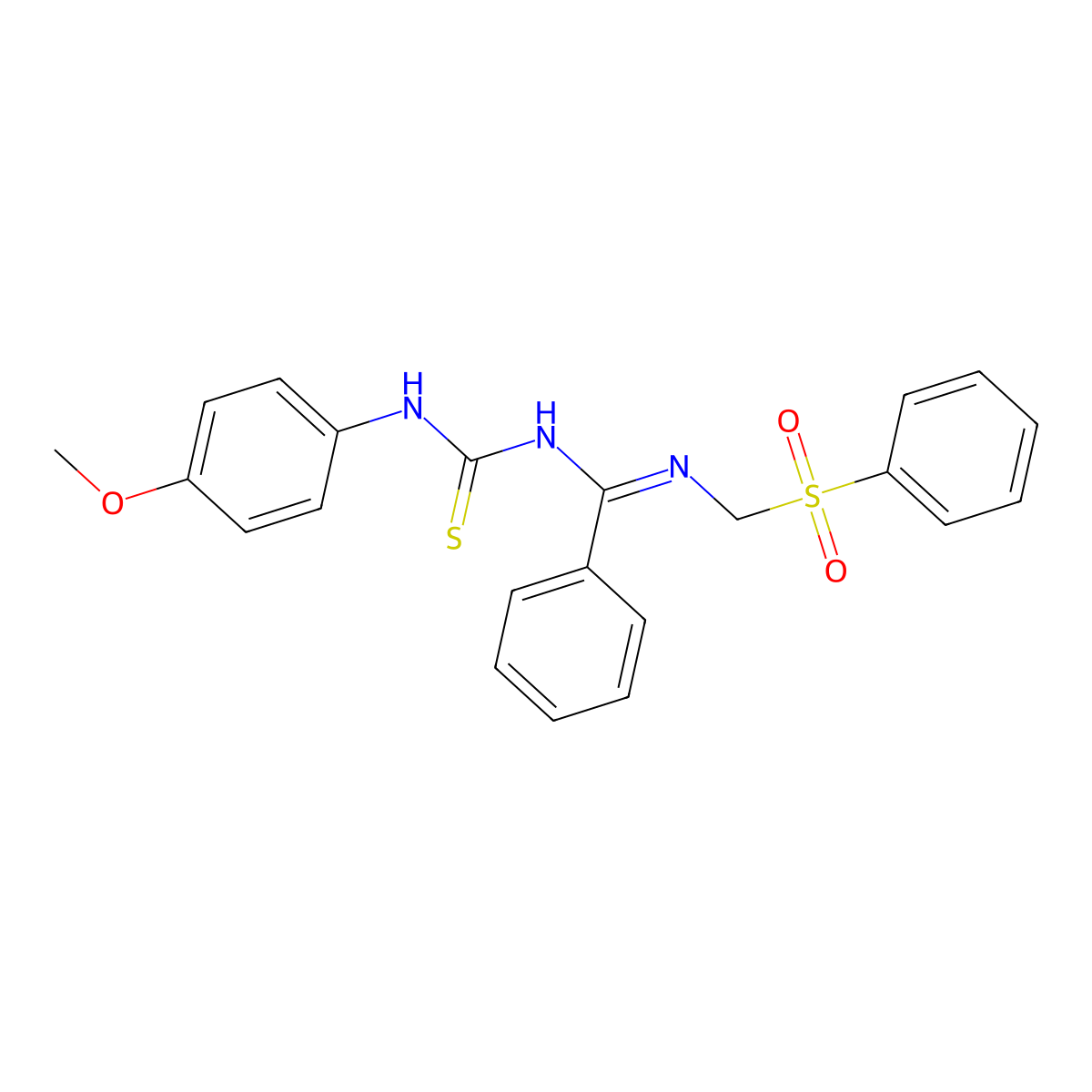1-[N-(benzenesulfonylmethyl)-C-phenylcarbonimidoyl]-3-(4-methoxyphenyl)thiourea molecular structure, CAS 173276-37-4