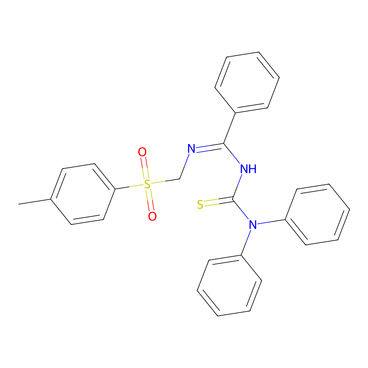 3-[N-[(4-methylphenyl)sulfonylmethyl]-C-phenylcarbonimidoyl]-1,1-diphenylthiourea molecular structure, CAS 173276-45-4