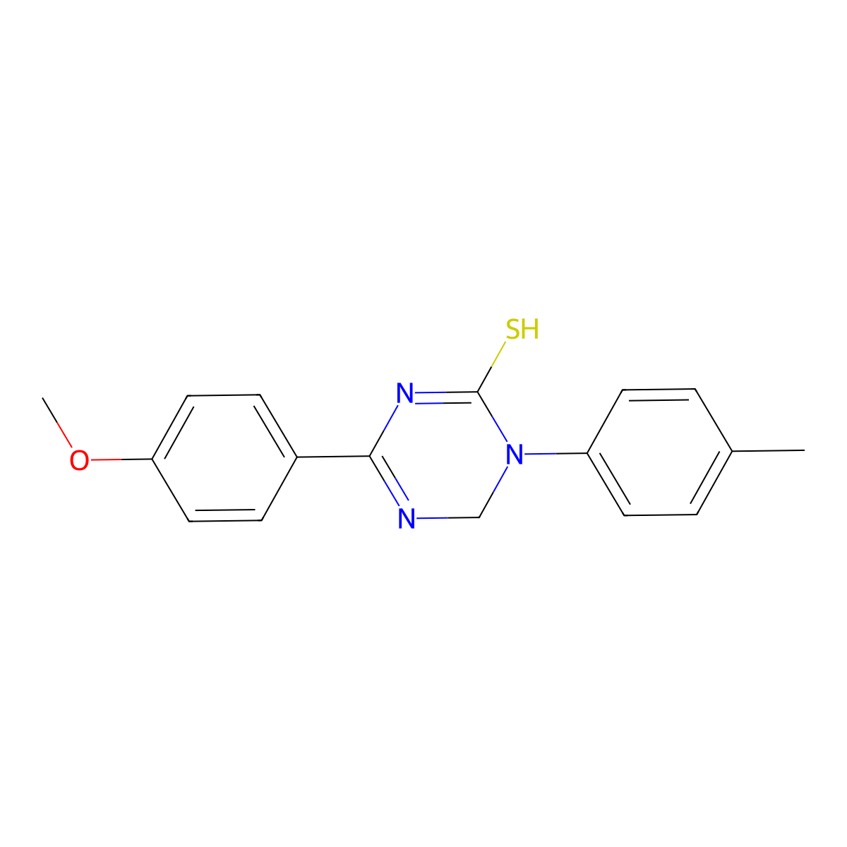 6-(4-methoxyphenyl)-3-(p-tolyl)-3,4-dihydro-1,3,5-triazine-2(1H)-thione molecular structure, CAS 173276-47-6