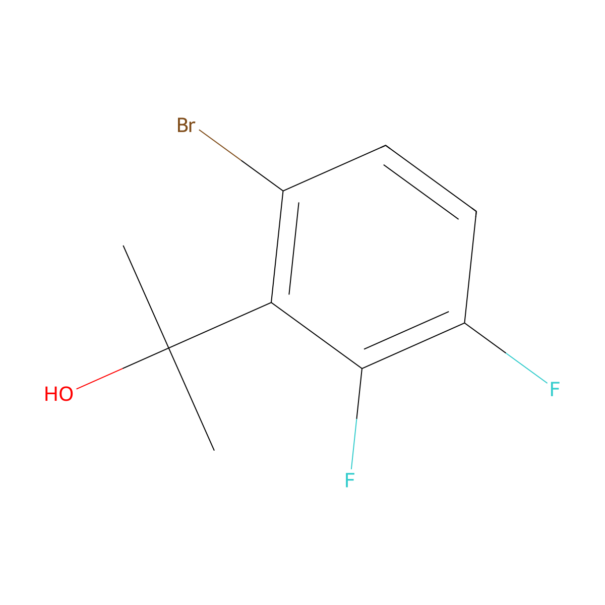 2-(6-Bromo-2,3-difluorophenyl)propan-2-ol molecular structure, CAS 173276-93-2