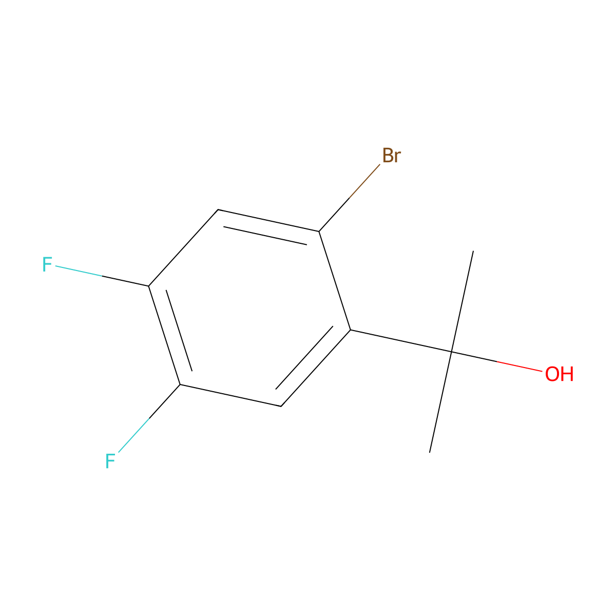2-(2-Bromo-4,5-difluorophenyl)propan-2-ol molecular structure, CAS 173276-97-6
