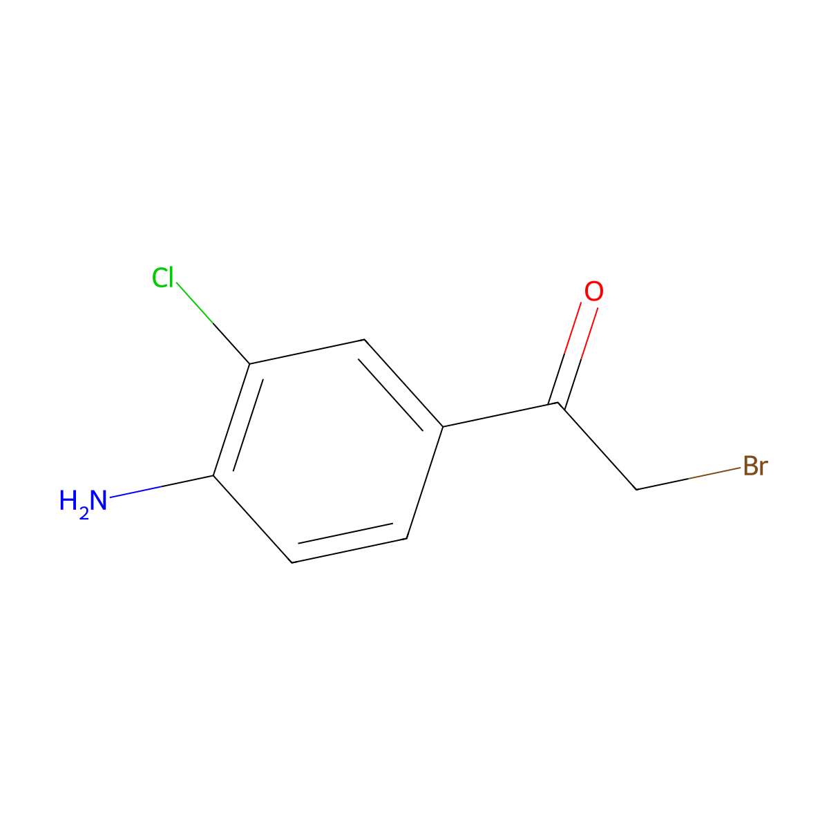 1-(4-Amino-3-chlorophenyl)-2-bromoethanone molecular structure, CAS 173277-51-5