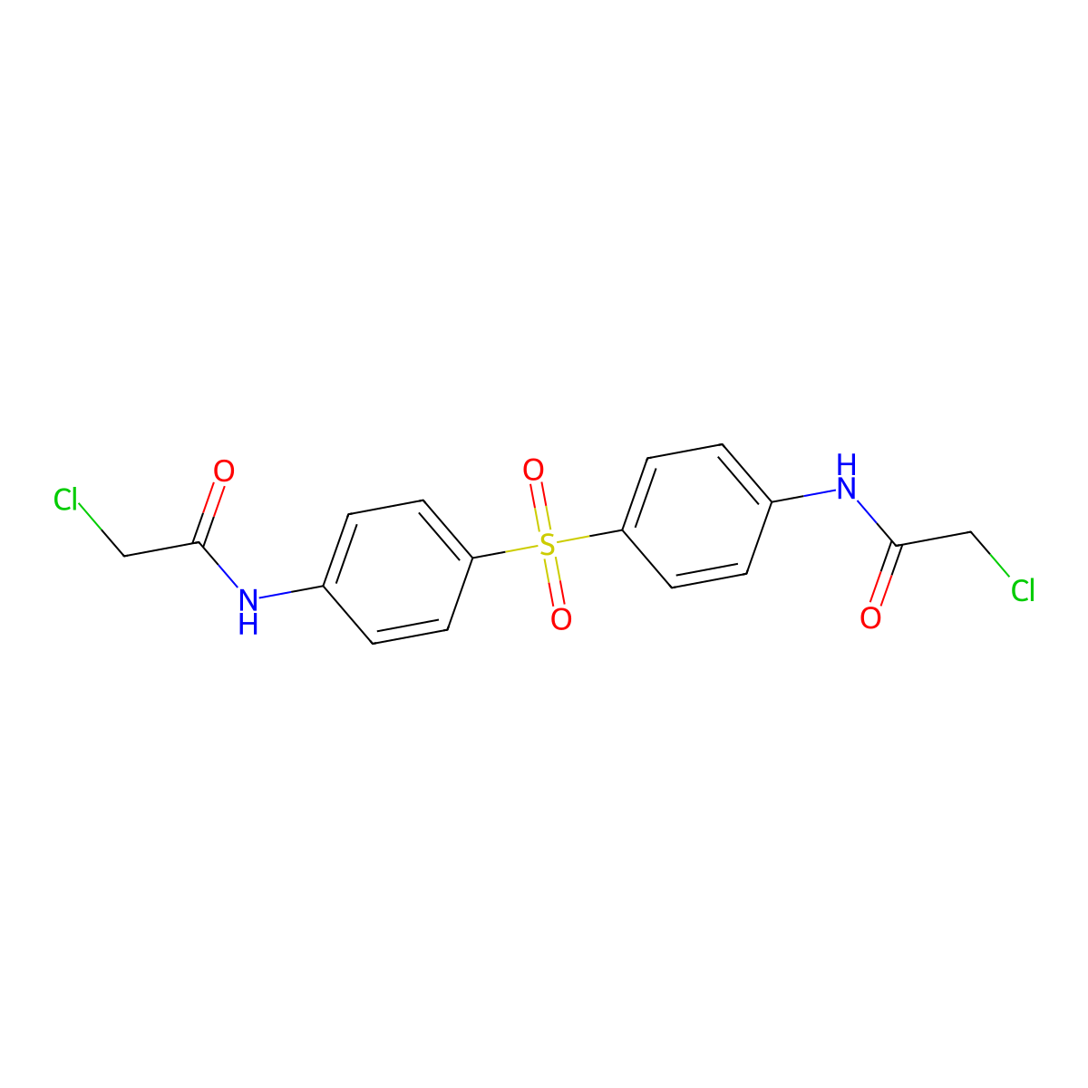 Sulfone, bis((4-chloroacetylamino)phenyl) molecular structure, CAS 17328-16-4