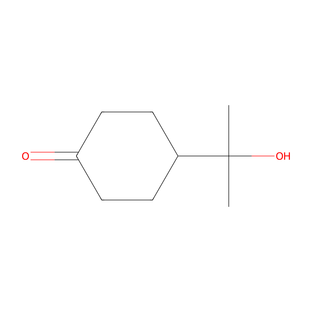 4-(2-Hydroxypropan-2-yl)cyclohexan-1-one molecular structure, CAS 17328-67-5