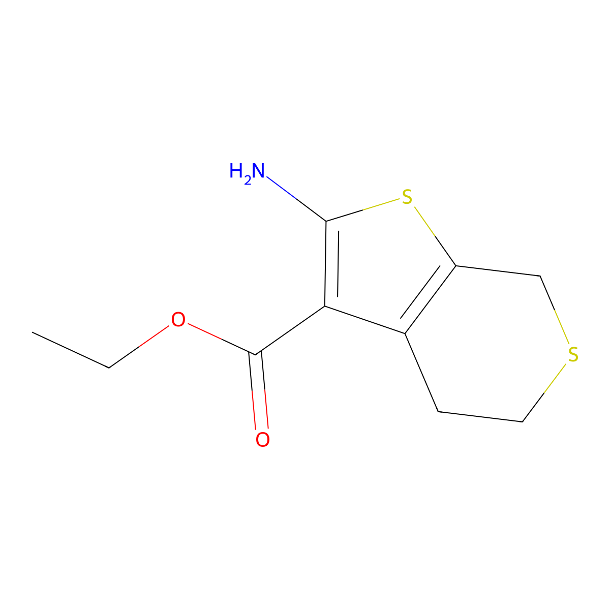 ethyl 2-amino-4H,5H,7H-thieno(2,3-c)thiopyran-3-carboxylate molecular structure, CAS 173281-01-1