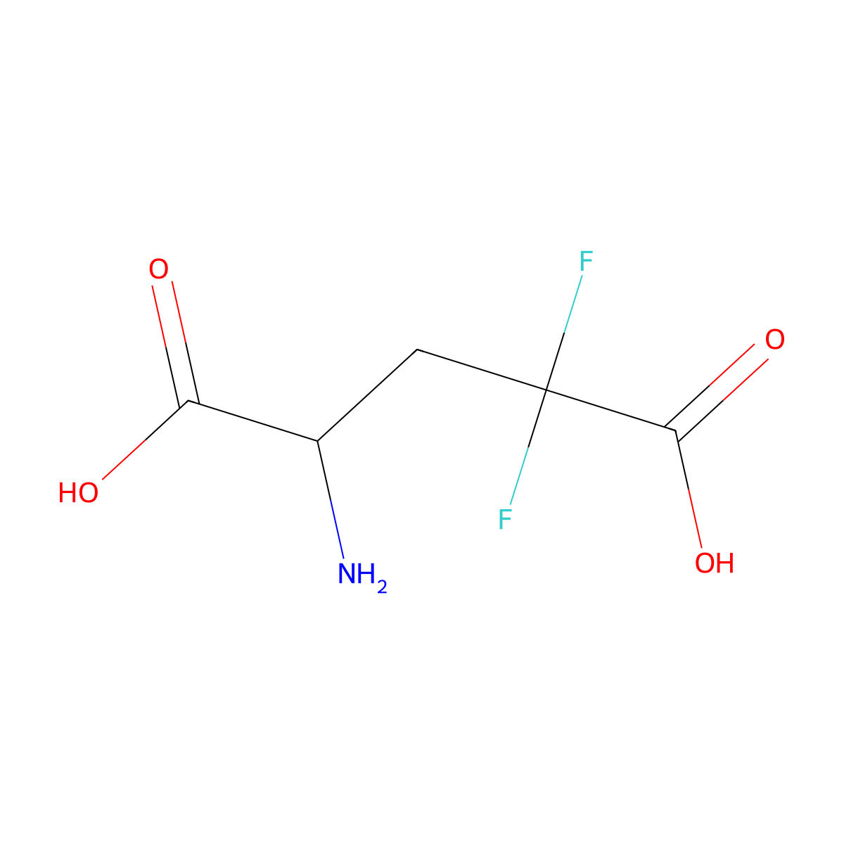 4-Amino-2,2-difluoropentanedioic acid molecular structure, CAS 173282-21-8