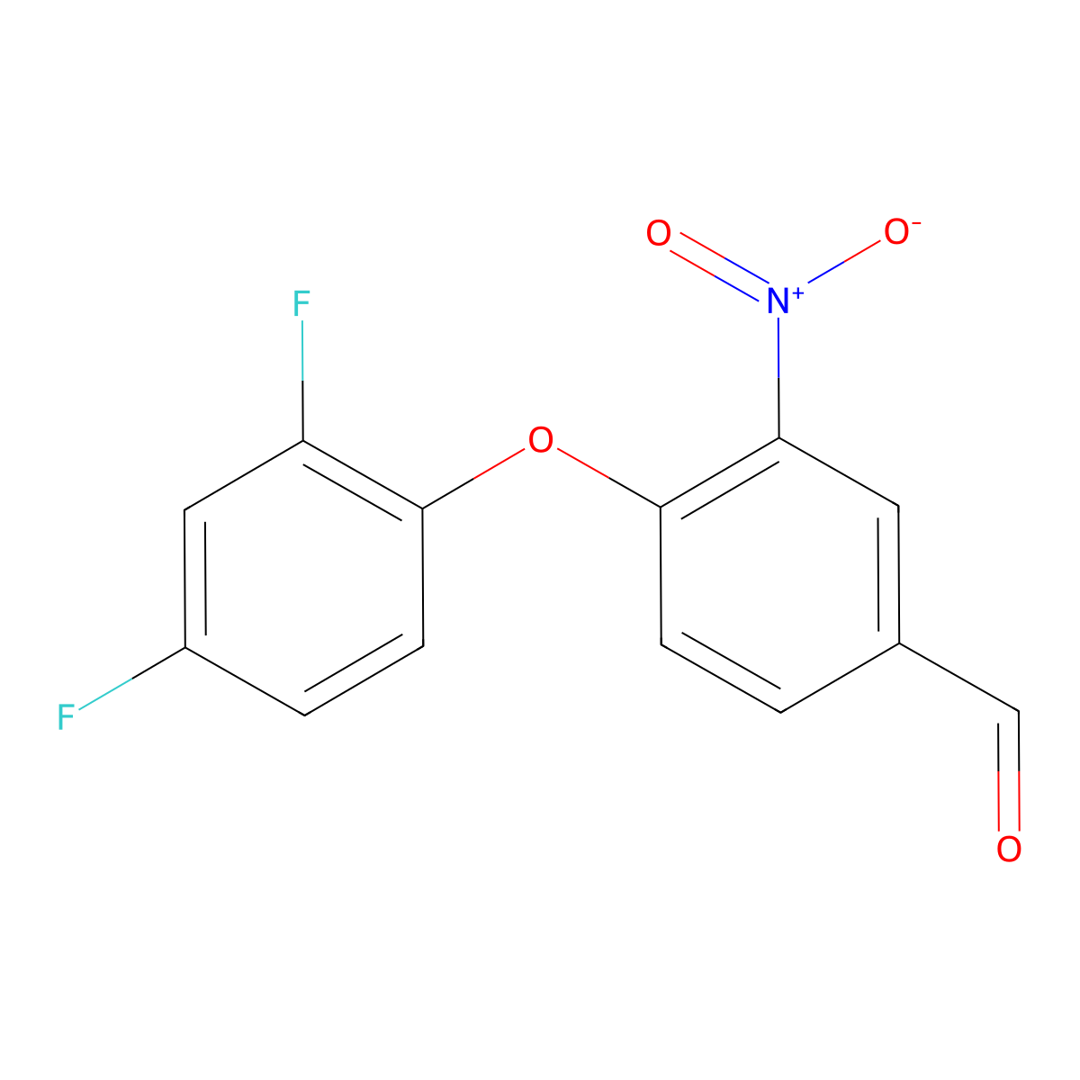 4-(2,4-Difluorophenoxy)-3-nitrobenzenecarbaldehyde molecular structure, CAS 173282-22-9