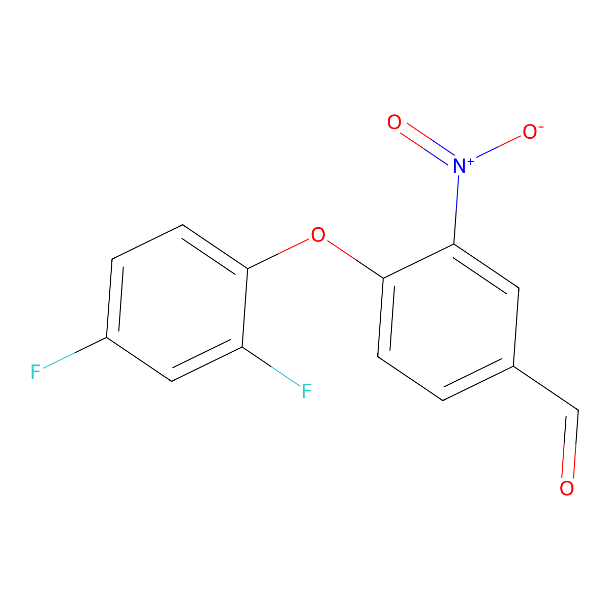 4-(2,4-Difluorophenoxy)-3-nitrobenzenecarbaldehyde molecular structure, CAS 173282-22-9