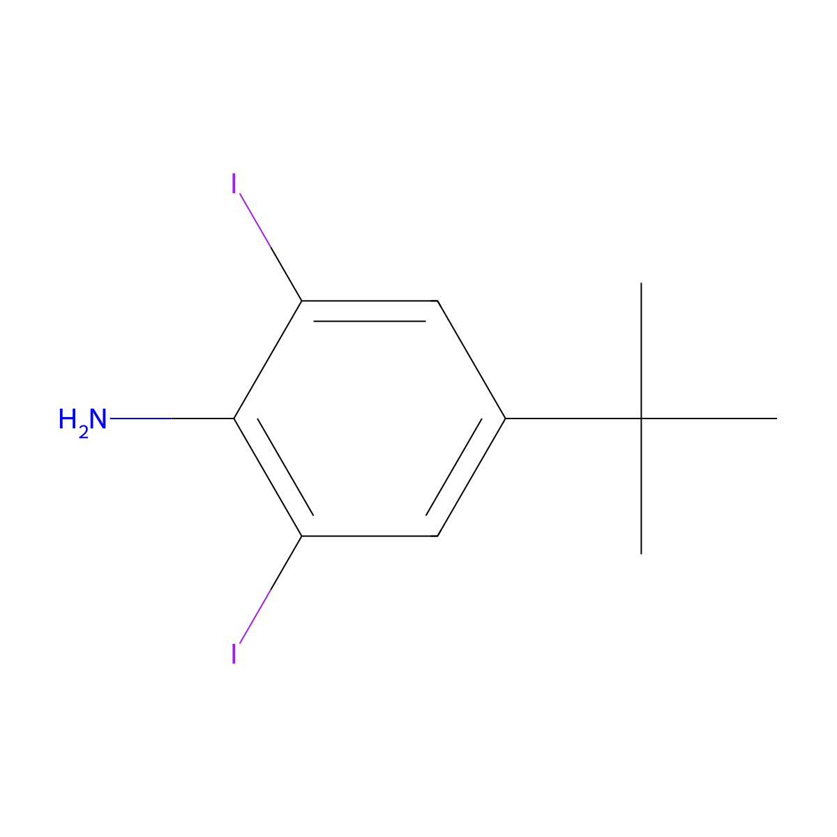 4-tert-Butyl-2,6-diiodoaniline molecular structure, CAS 173282-39-8