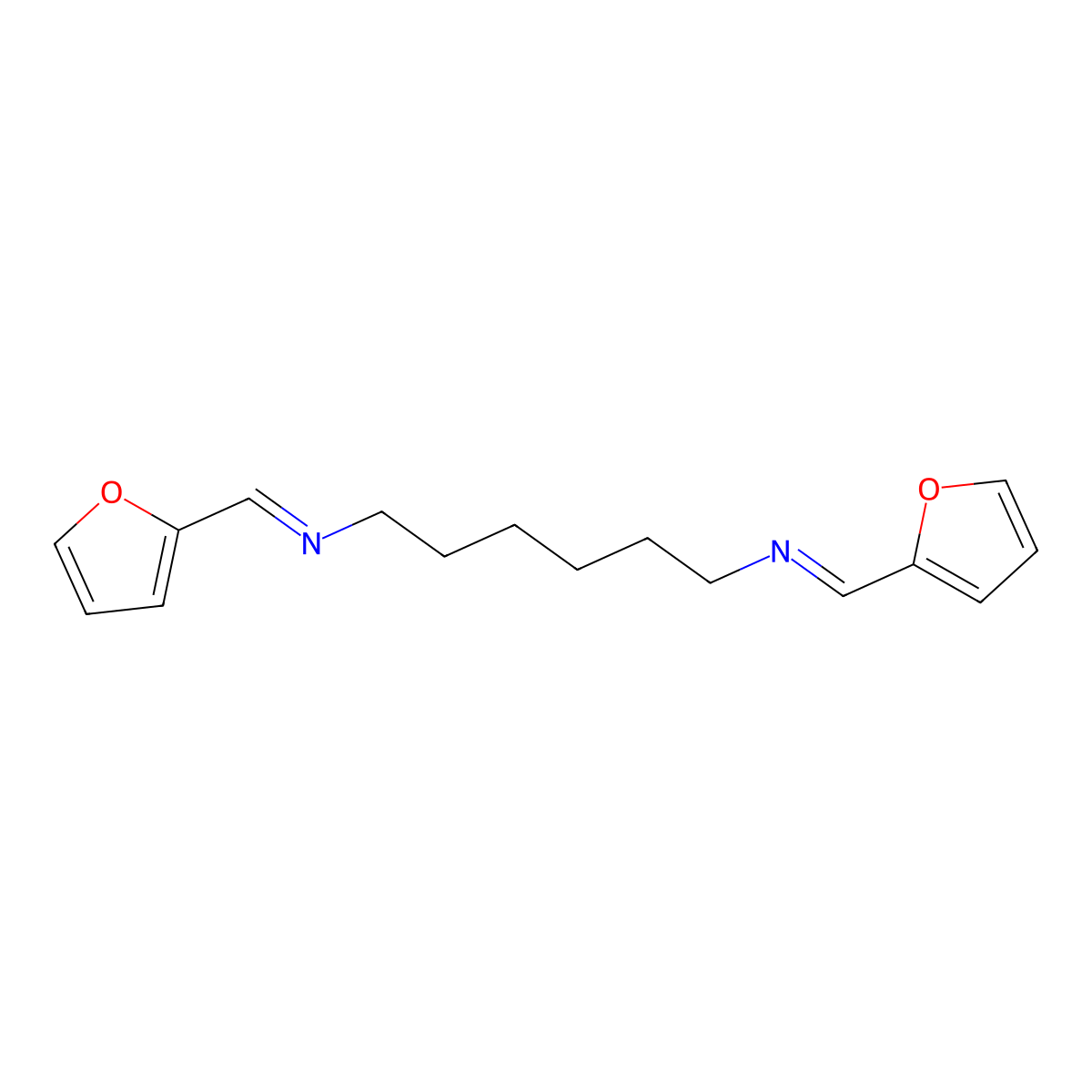 N1,N6-Bis(2-furanylmethylene)-1,6-hexanediamine molecular structure, CAS 17329-19-0