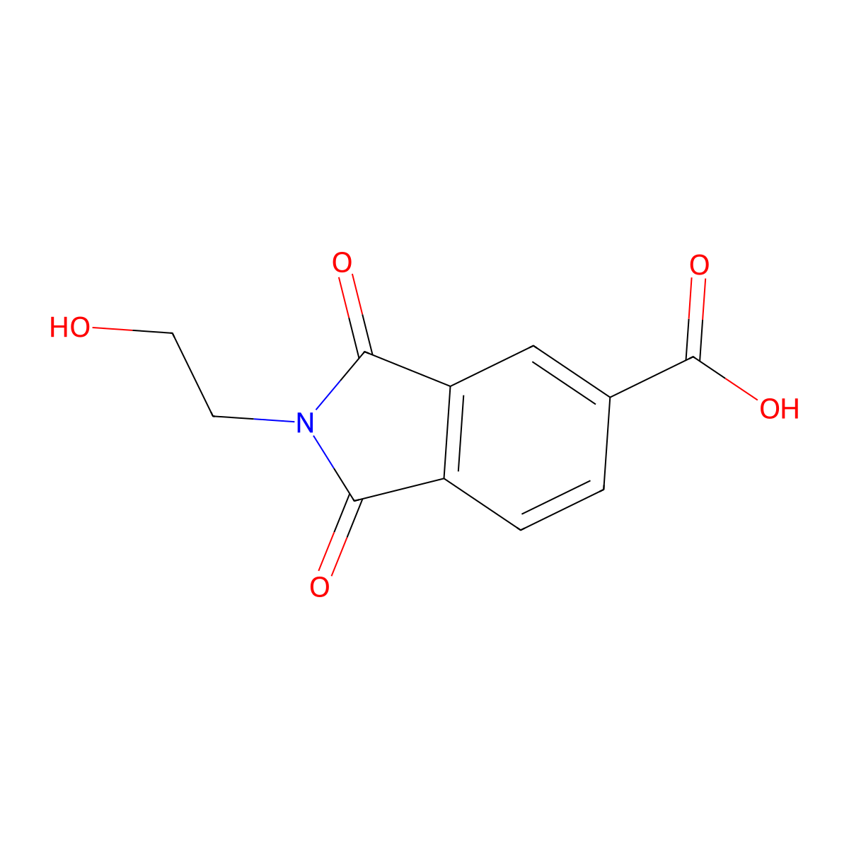 2-(2-Hydroxyethyl)-1,3-dioxo-2,3-dihydro-1h-isoindole-5-carboxylic acid molecular structure, CAS 17329-32-7