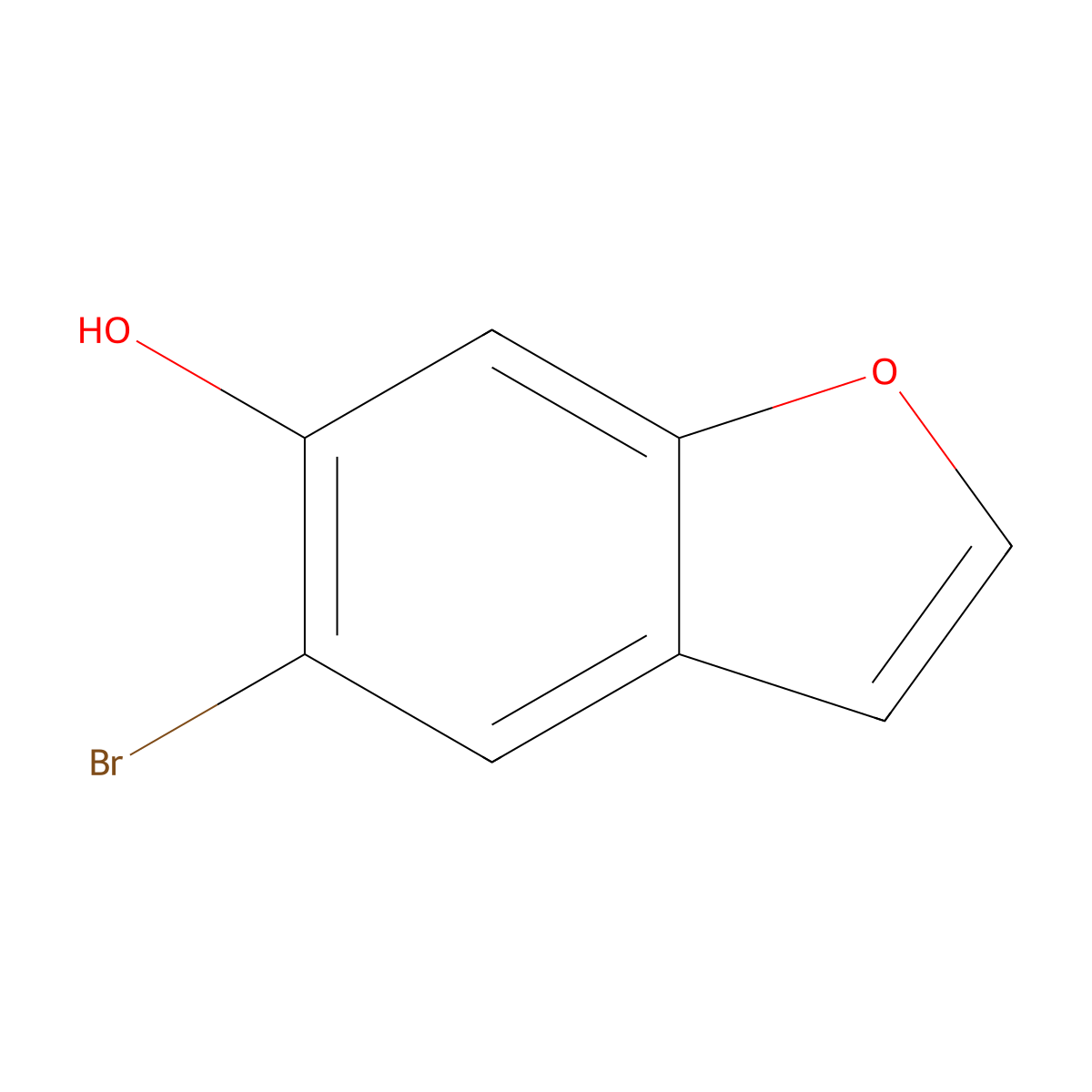 5-Bromo-6-benzofuranol molecular structure, CAS 173290-19-2