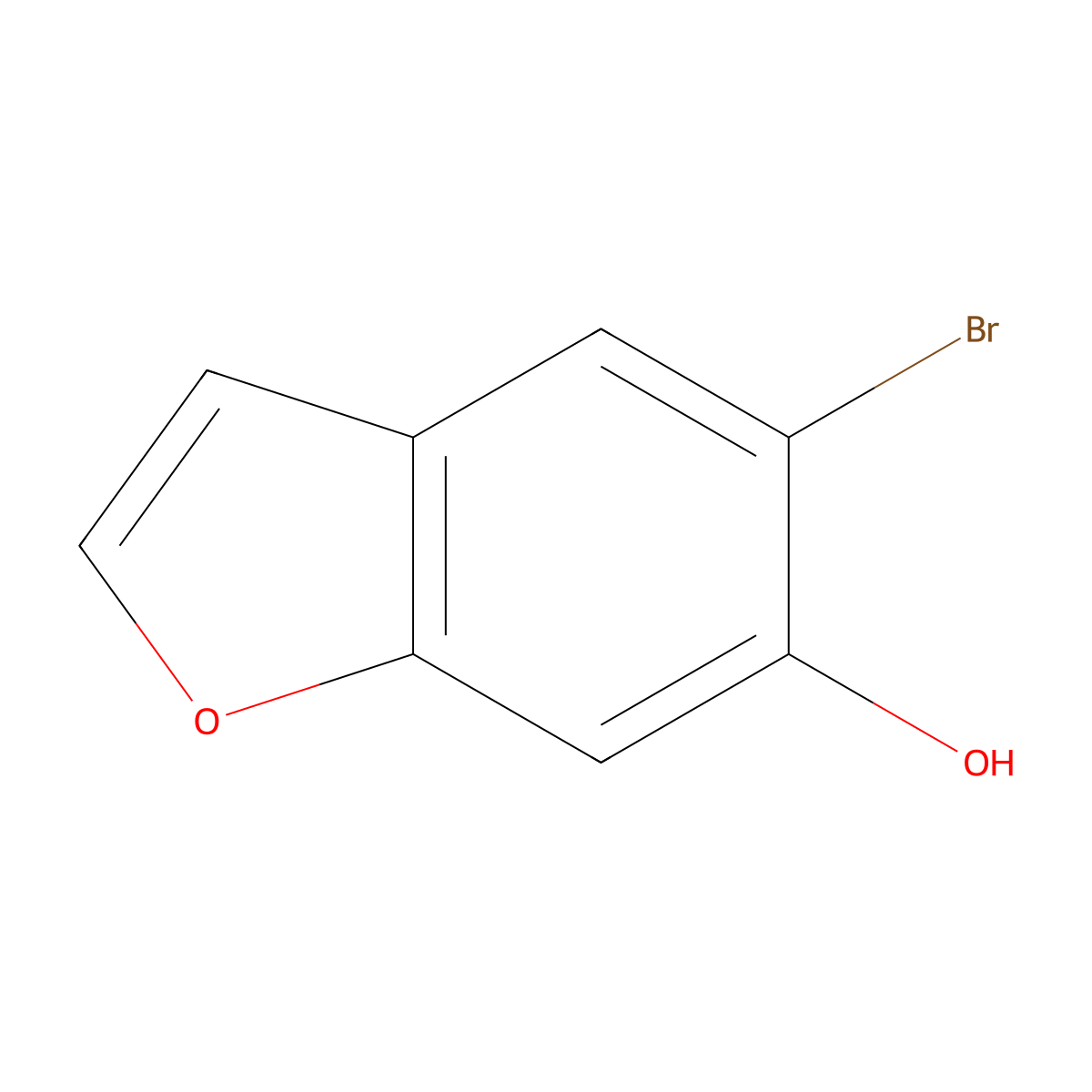 5-Bromo-6-benzofuranol molecular structure, CAS 173290-19-2