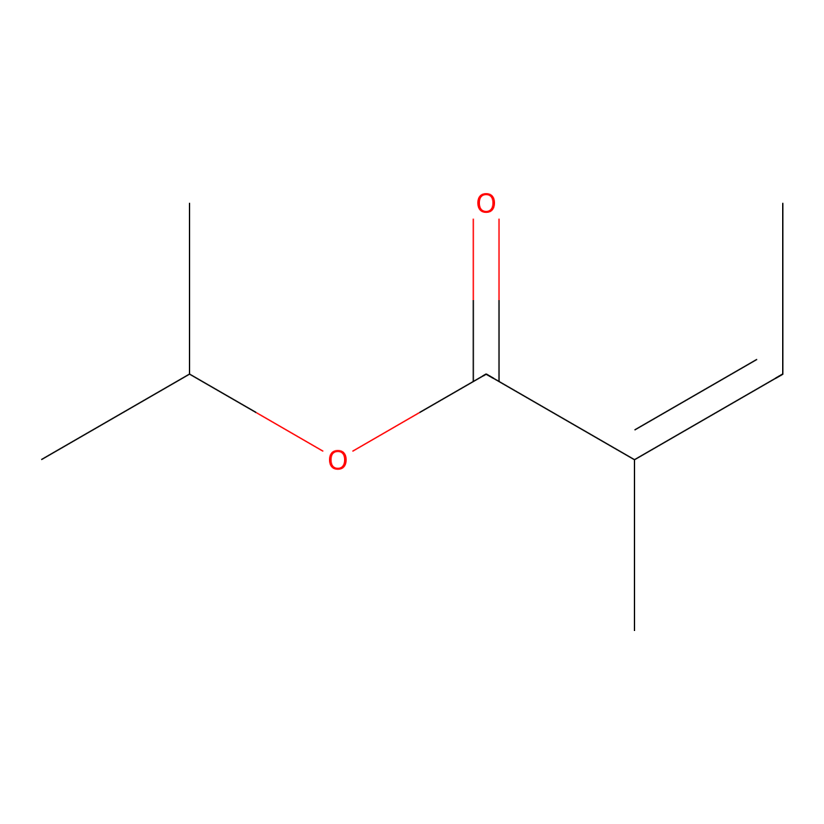 Isopropyl tiglate molecular structure, CAS 1733-25-1