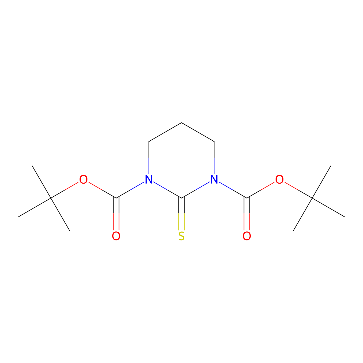 di-tert-butyl 2-thioxodihydropyrimidine-1,3(2H,4H)-dicarboxylate molecular structure, CAS 173300-85-1