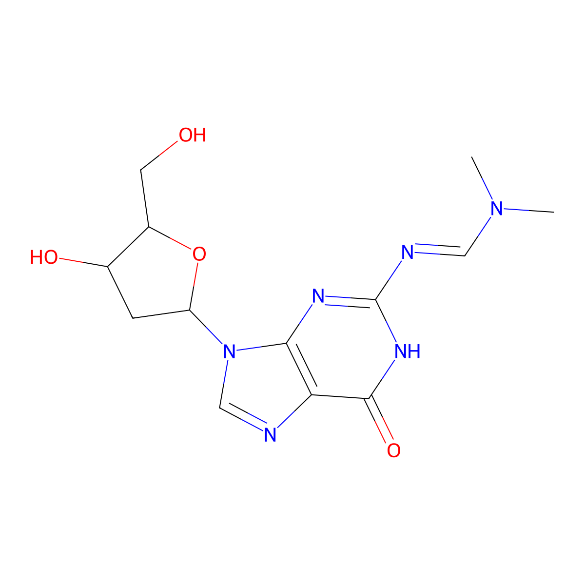 2'-Deoxy-N2-Dimethylaminomethylene-Guanosine molecular structure, CAS 17331-13-4
