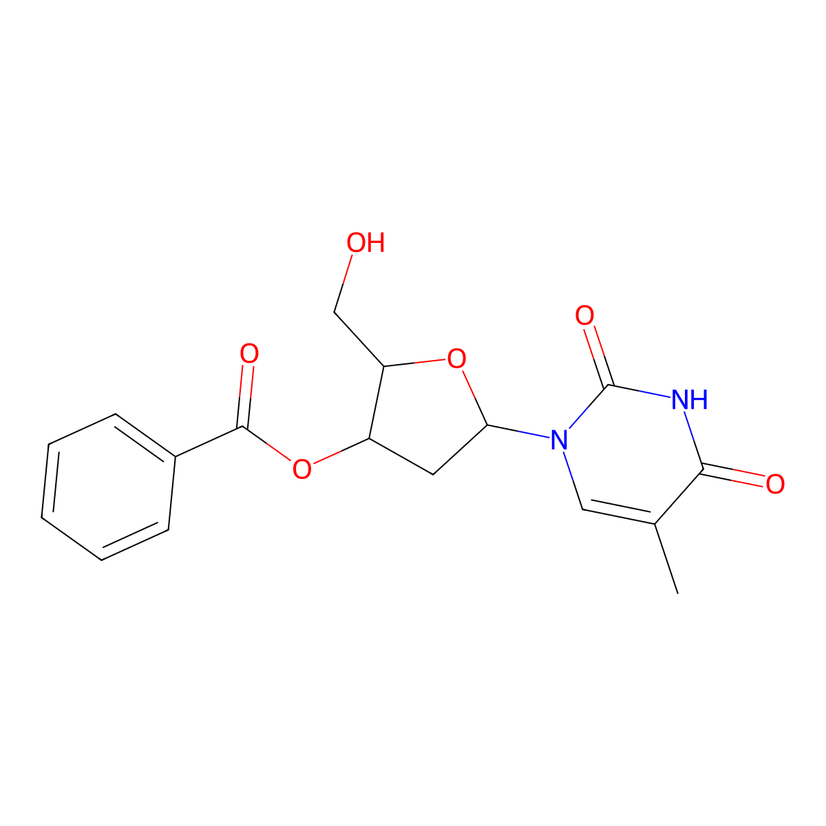 Thymidine, 3'-benzoate molecular structure, CAS 17331-53-2