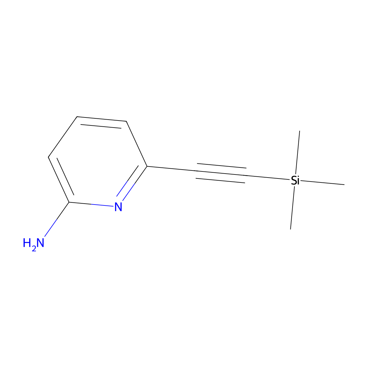 6-((Trimethylsilyl)ethynyl)pyridin-2-amine molecular structure, CAS 173314-97-1