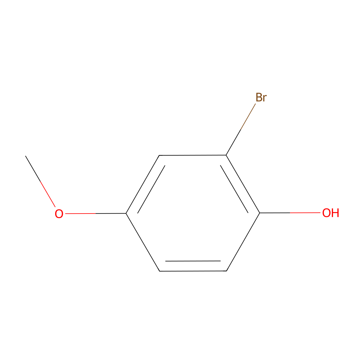 2-Bromo-4-methoxyphenol molecular structure, CAS 17332-11-5