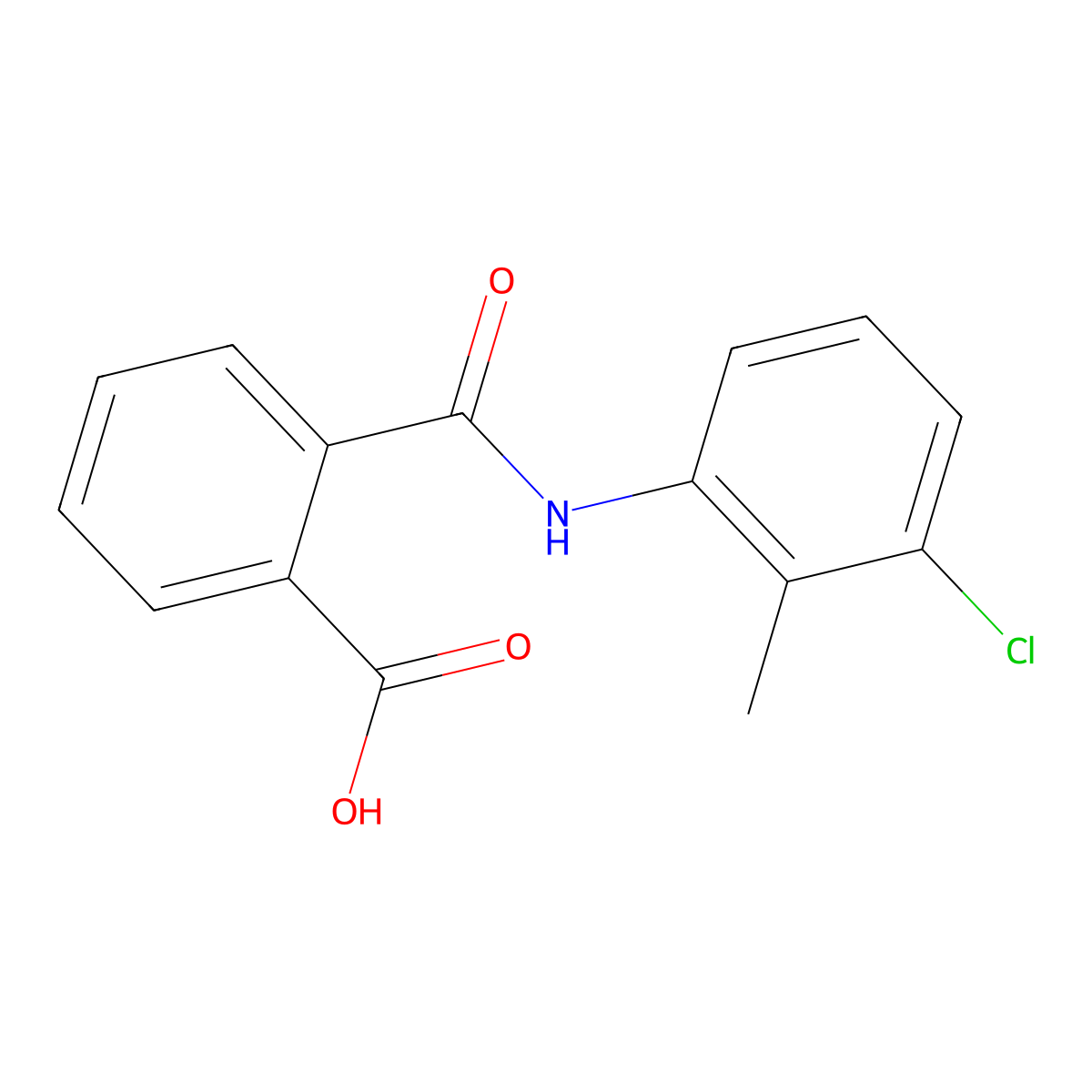 2-((3-Chloro-2-methylphenyl)carbamoyl)benzoic acid molecular structure, CAS 17332-26-2