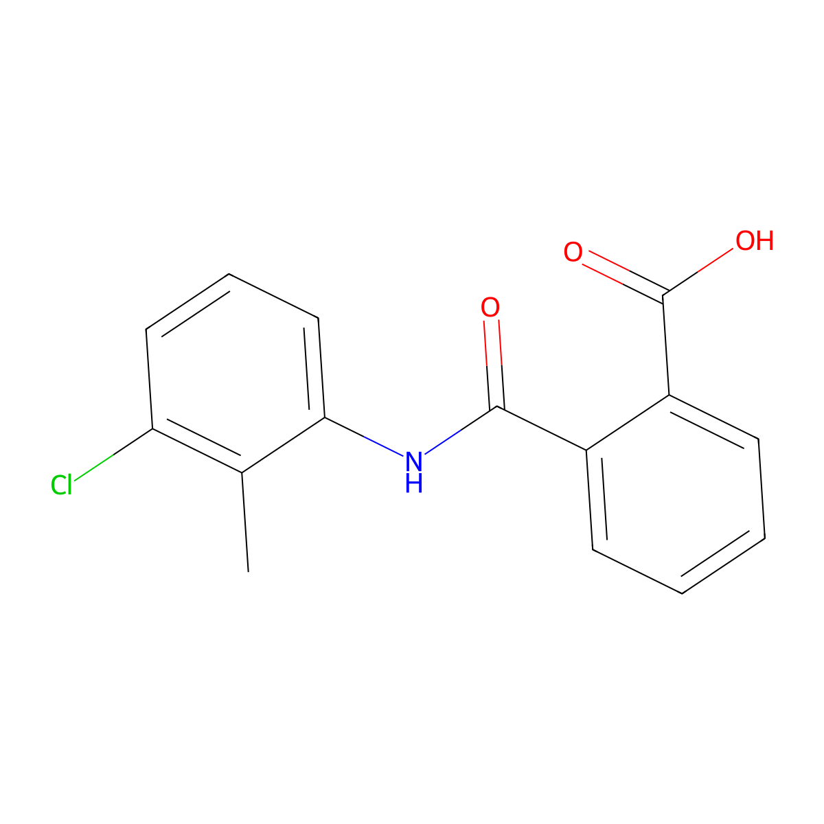 2-((3-Chloro-2-methylphenyl)carbamoyl)benzoic acid molecular structure, CAS 17332-26-2