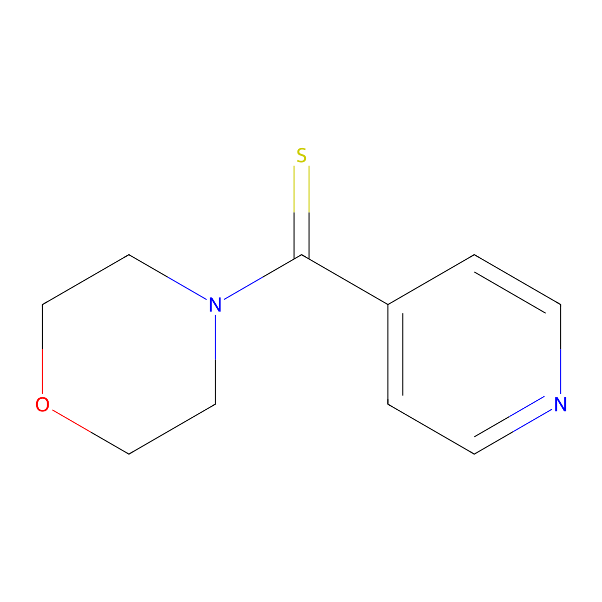Morpholino(pyridin-4-yl)methanethione molecular structure, CAS 17332-42-2