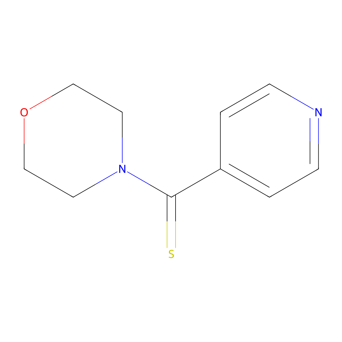 Morpholino(pyridin-4-yl)methanethione molecular structure, CAS 17332-42-2