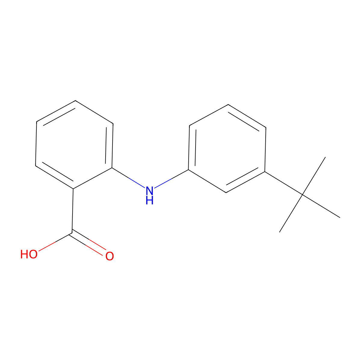 2-(3-tert-Butylanilino)benzoic acid molecular structure, CAS 17332-54-6
