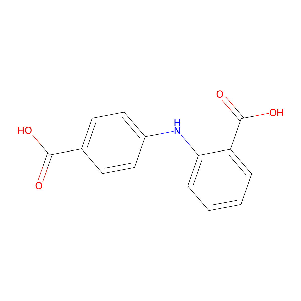 2-((4-Carboxyphenyl)amino)benzoic acid molecular structure, CAS 17332-57-9