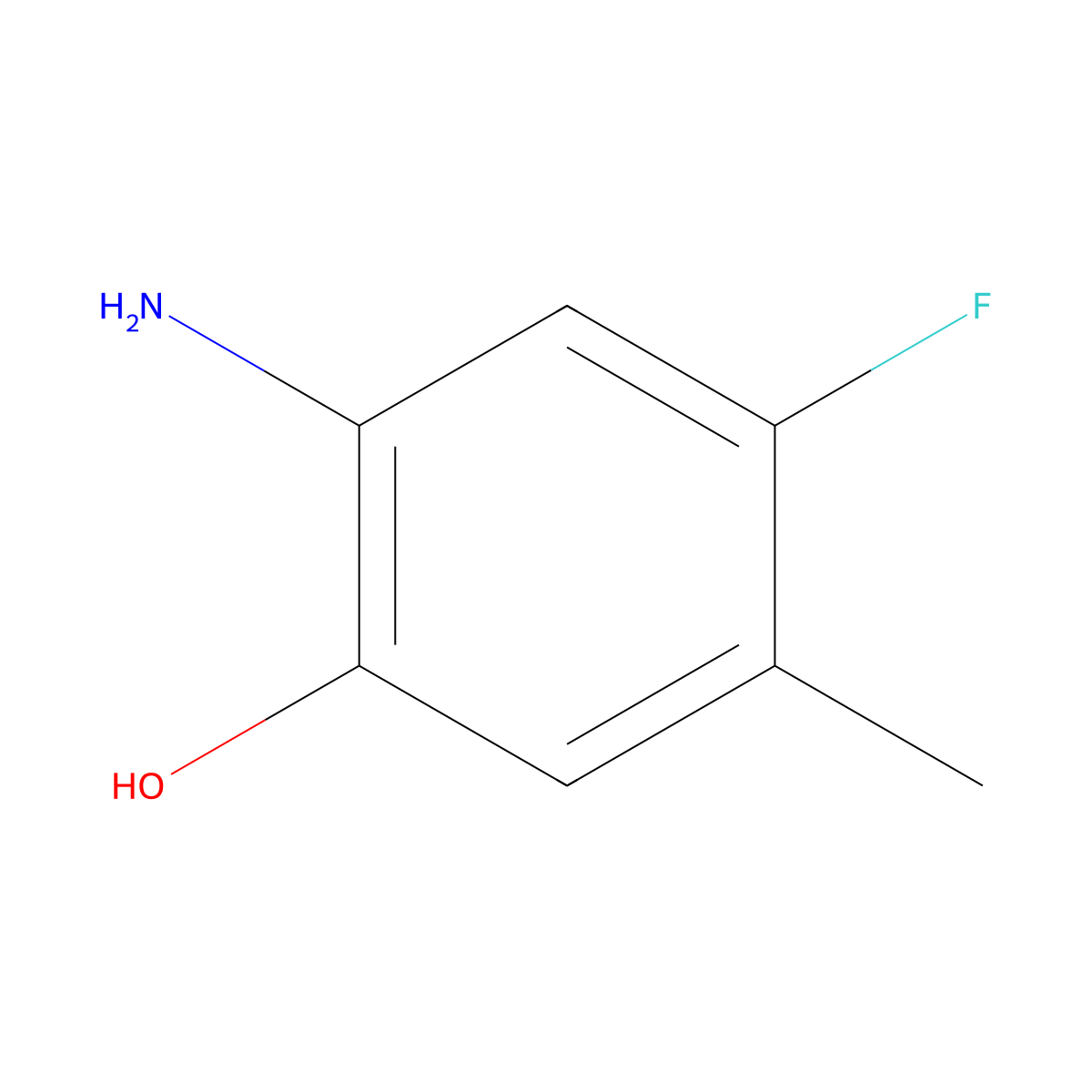 2-Amino-4-fluoro-5-methylphenol molecular structure, CAS 173322-88-8
