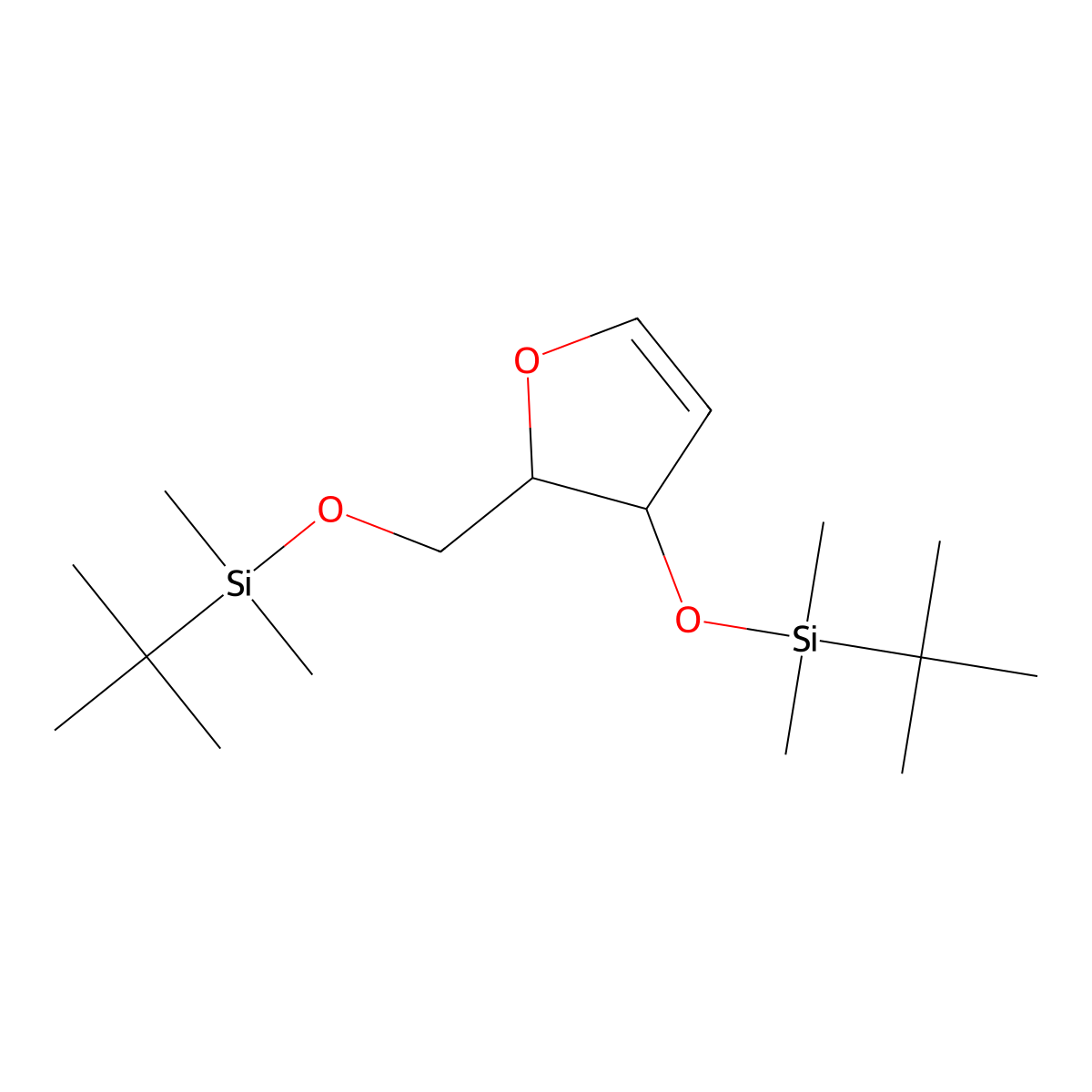 1,4-Anhydro-2-deoxy-3,5-bis-O-(t-butyldimethylsilyl)-D-erythro-pent-1-enitol molecular structure, CAS 173327-56-5