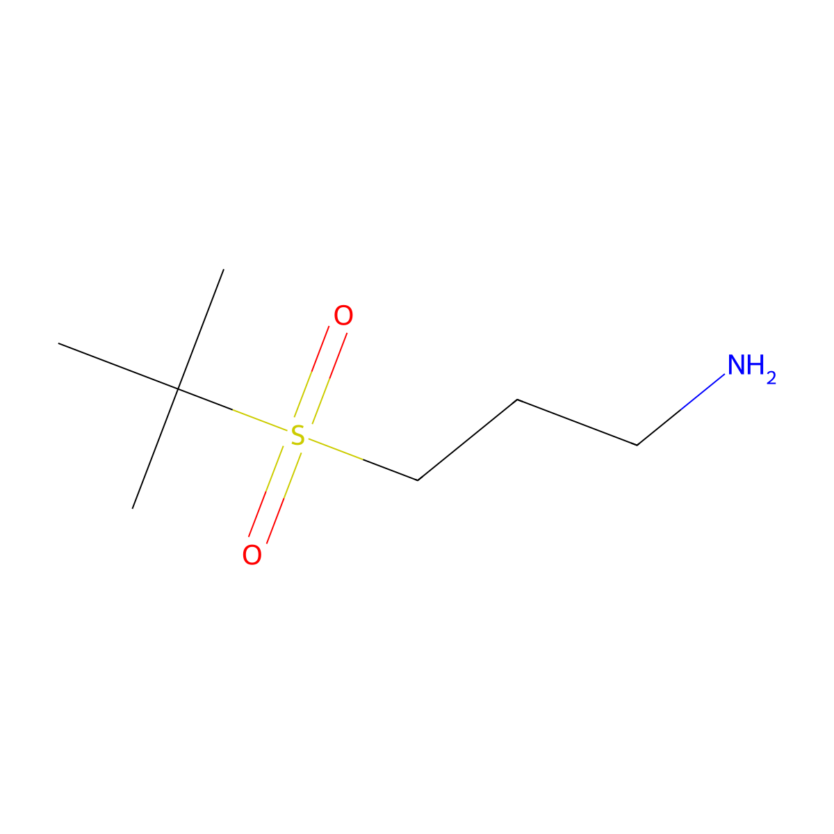 3-(2-Methylpropane-2-sulfonyl)propan-1-amine molecular structure, CAS 173336-35-1