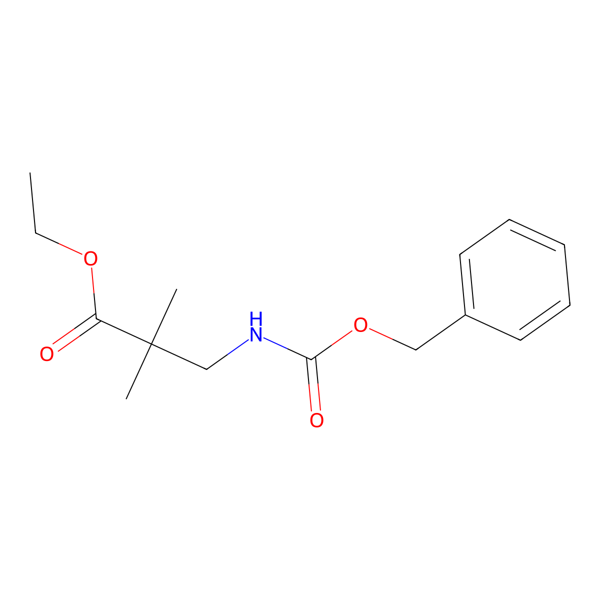 Ethyl 3-(((benzyloxy)carbonyl)amino)-2,2-dimethylpropanoate molecular structure, CAS 173336-49-7
